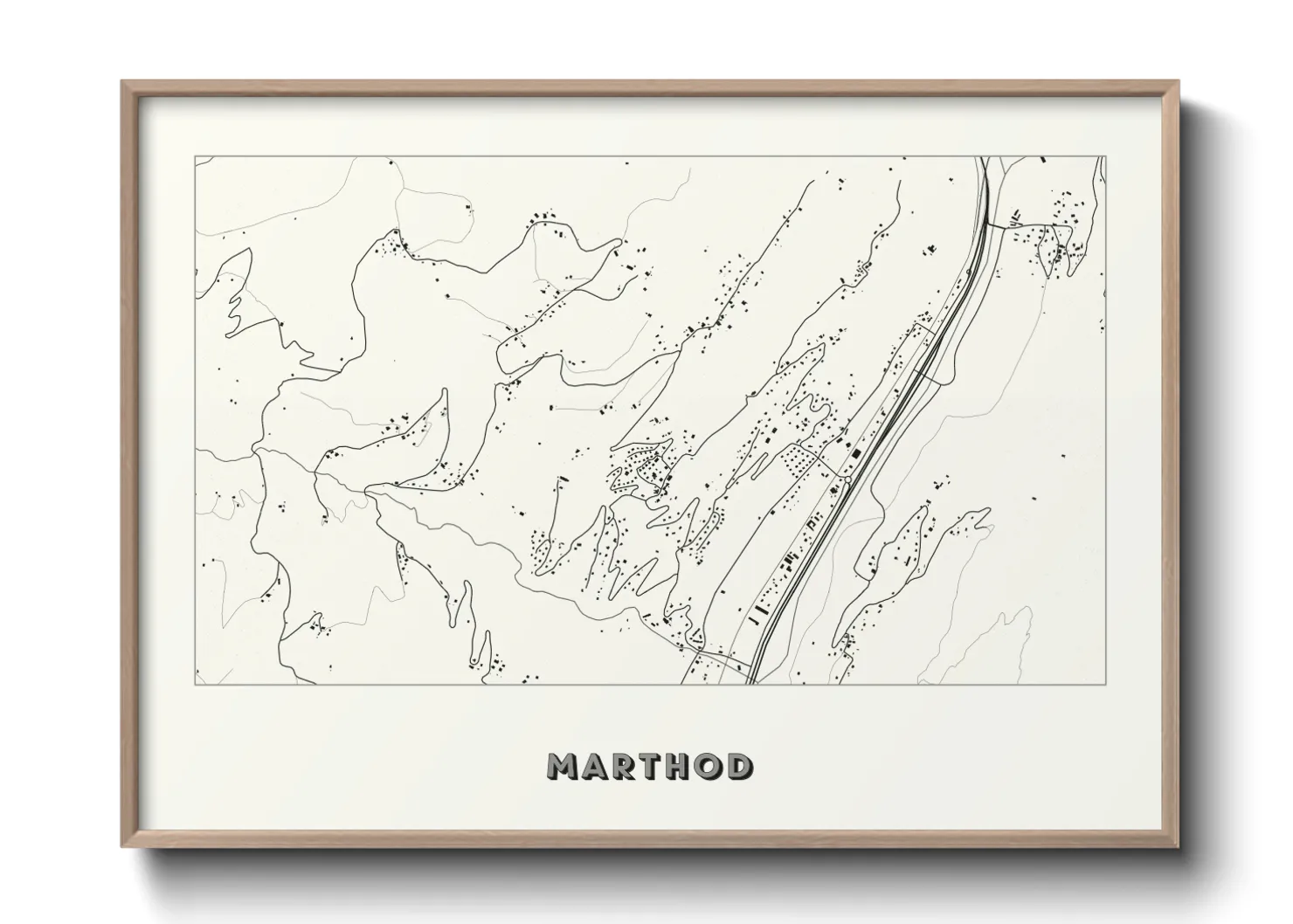 Une affiche de carte sur Marthod