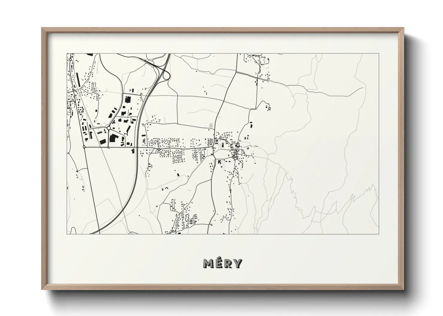 Une affiche de carte sur Méry