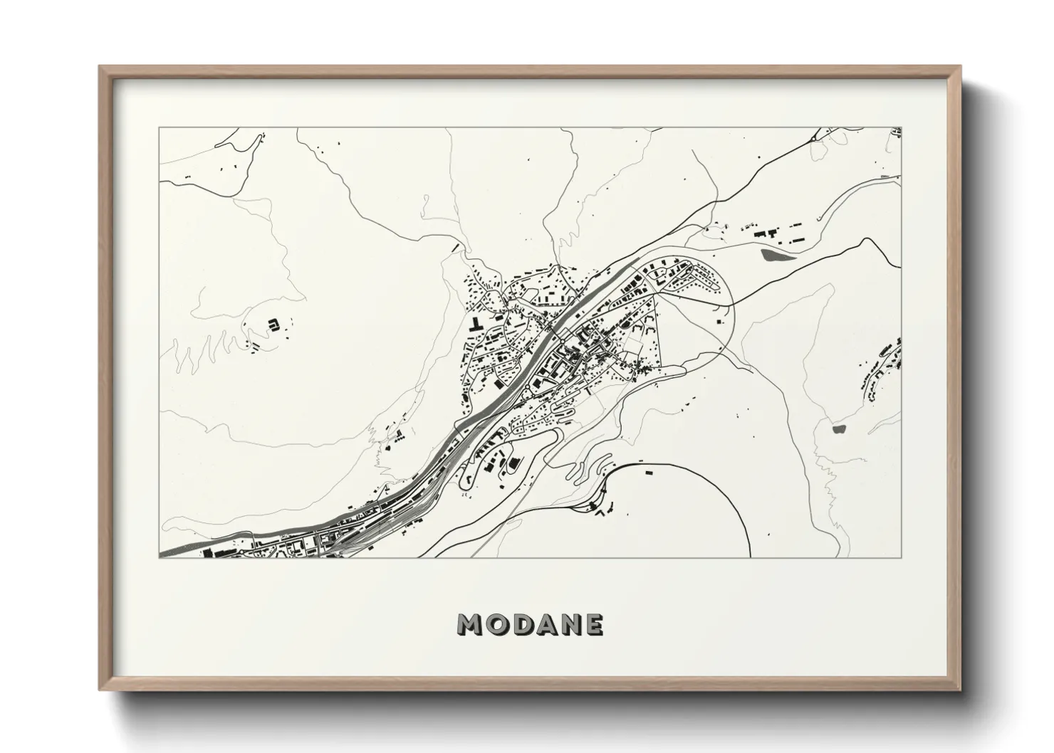 Une affiche de carte sur Modane