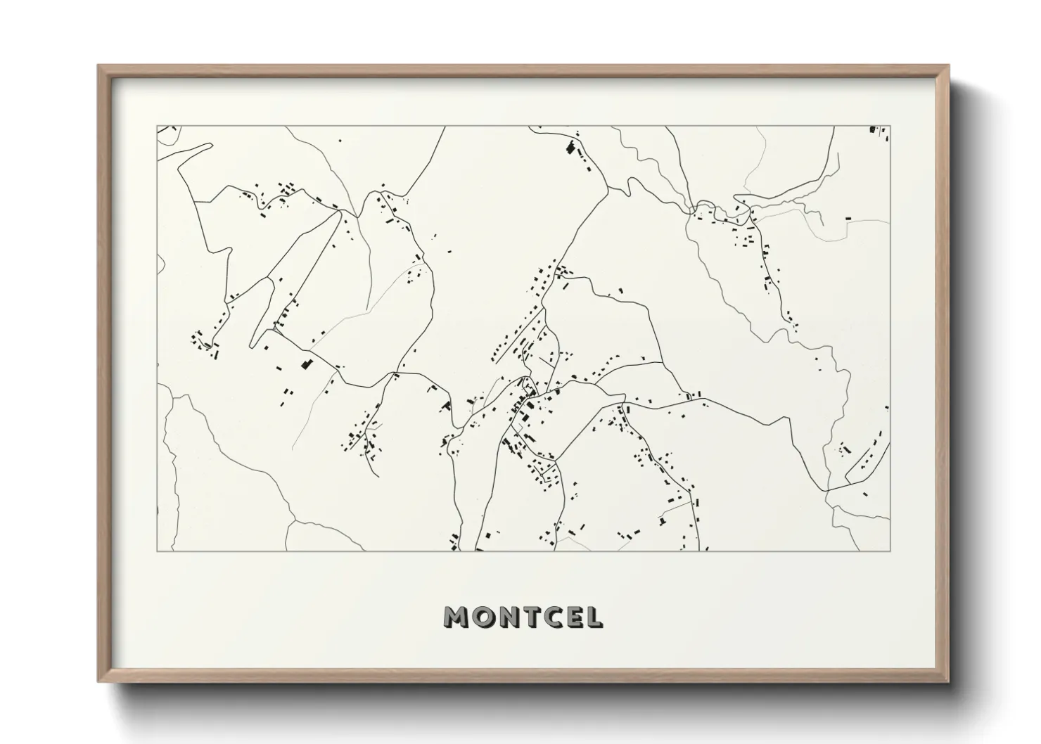 Une affiche de carte sur Montcel
