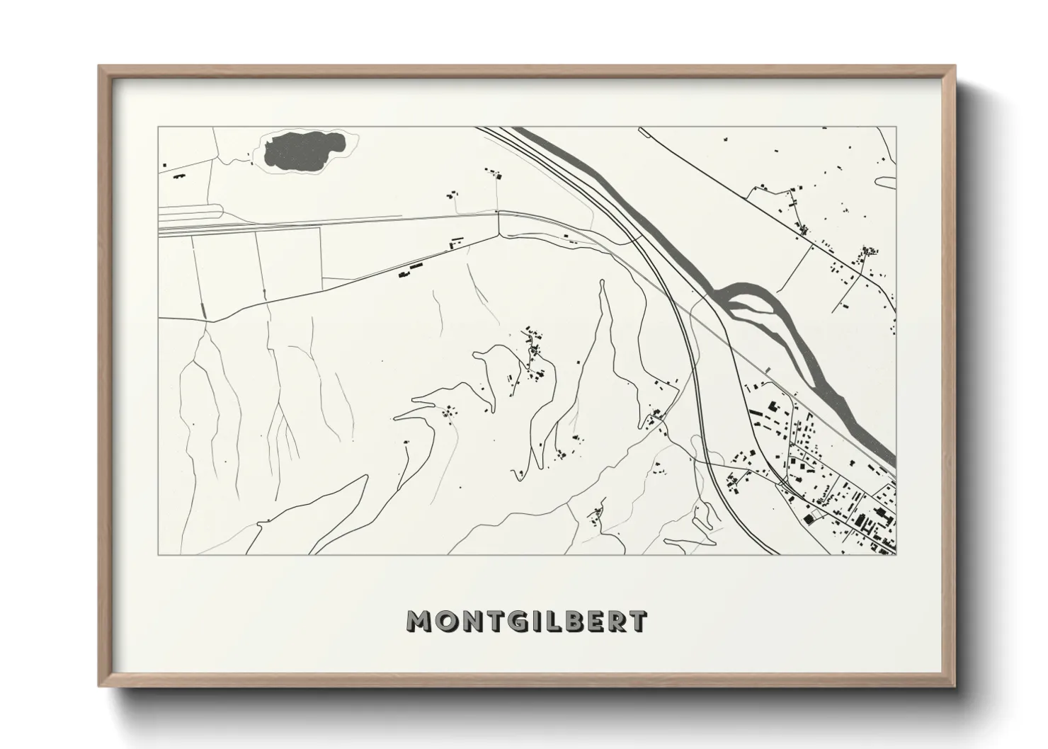 Une affiche de carte sur Montgilbert