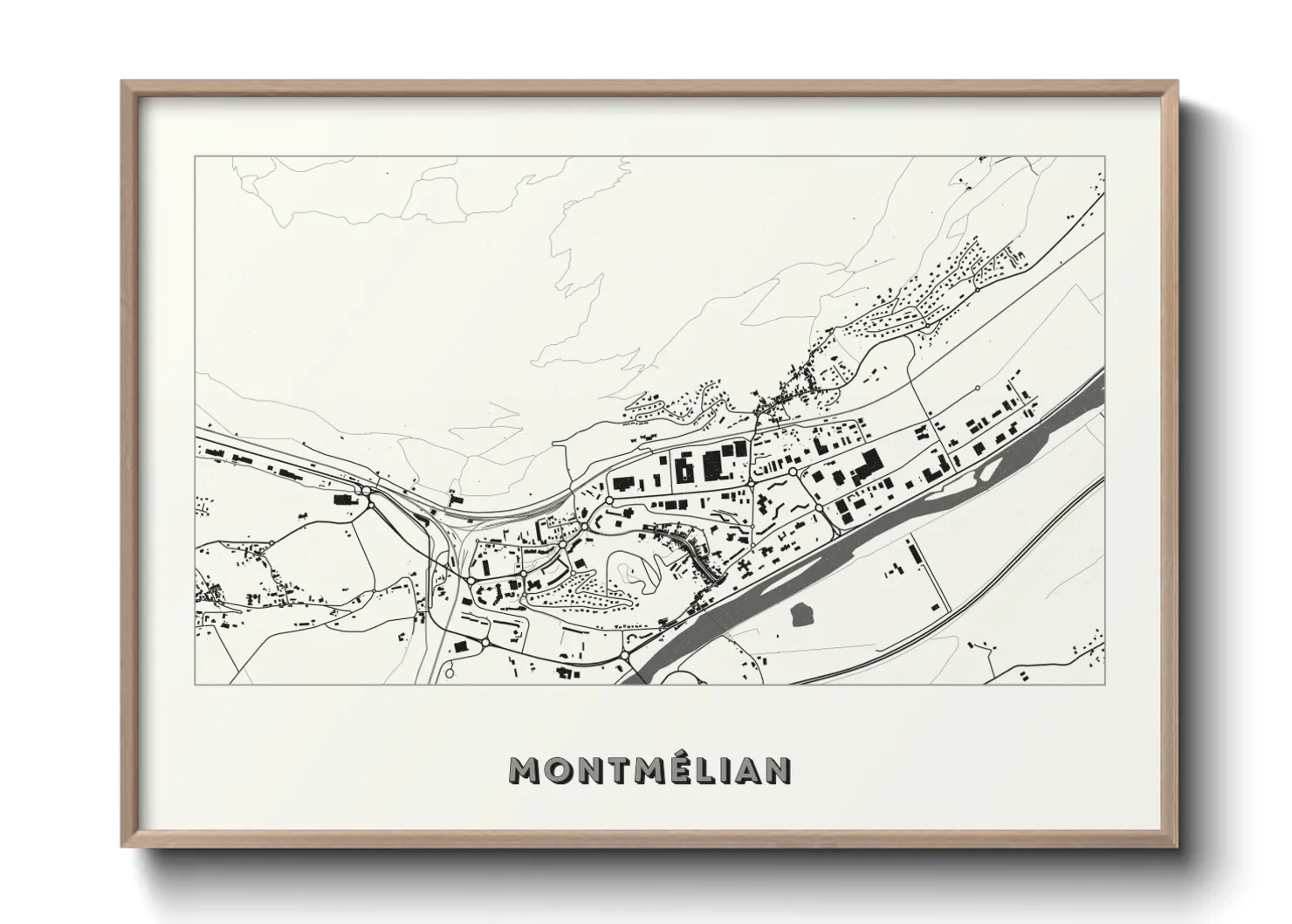 Une affiche de carte sur Montmélian