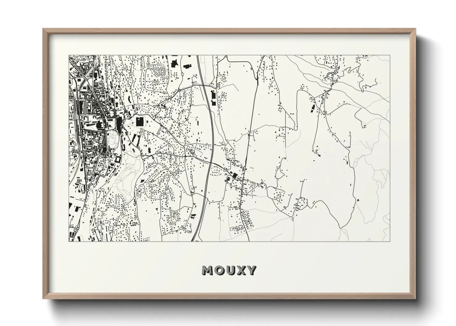 Une affiche de carte sur Mouxy