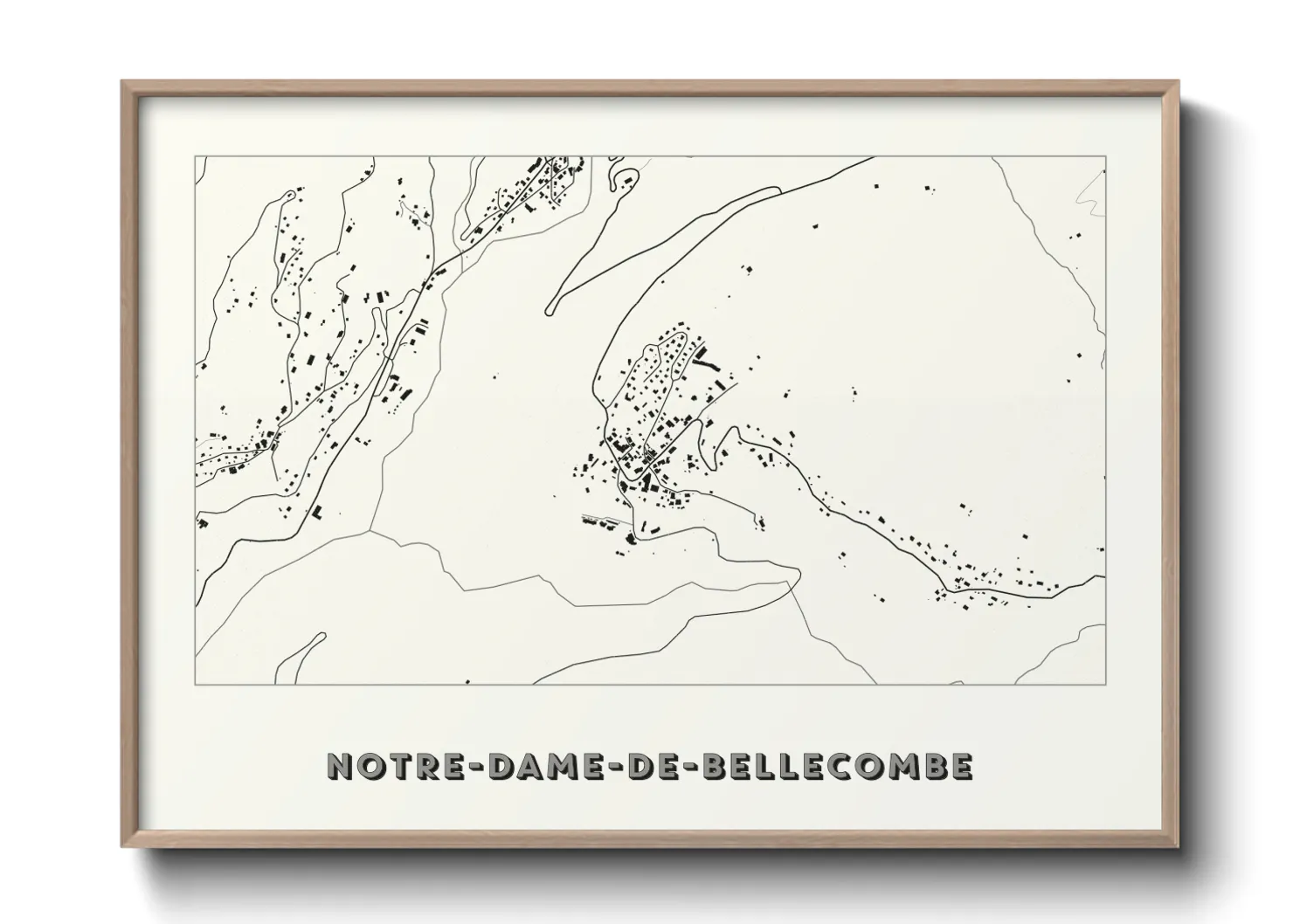 Une affiche de carte sur Notre-Dame-de-Bellecombe