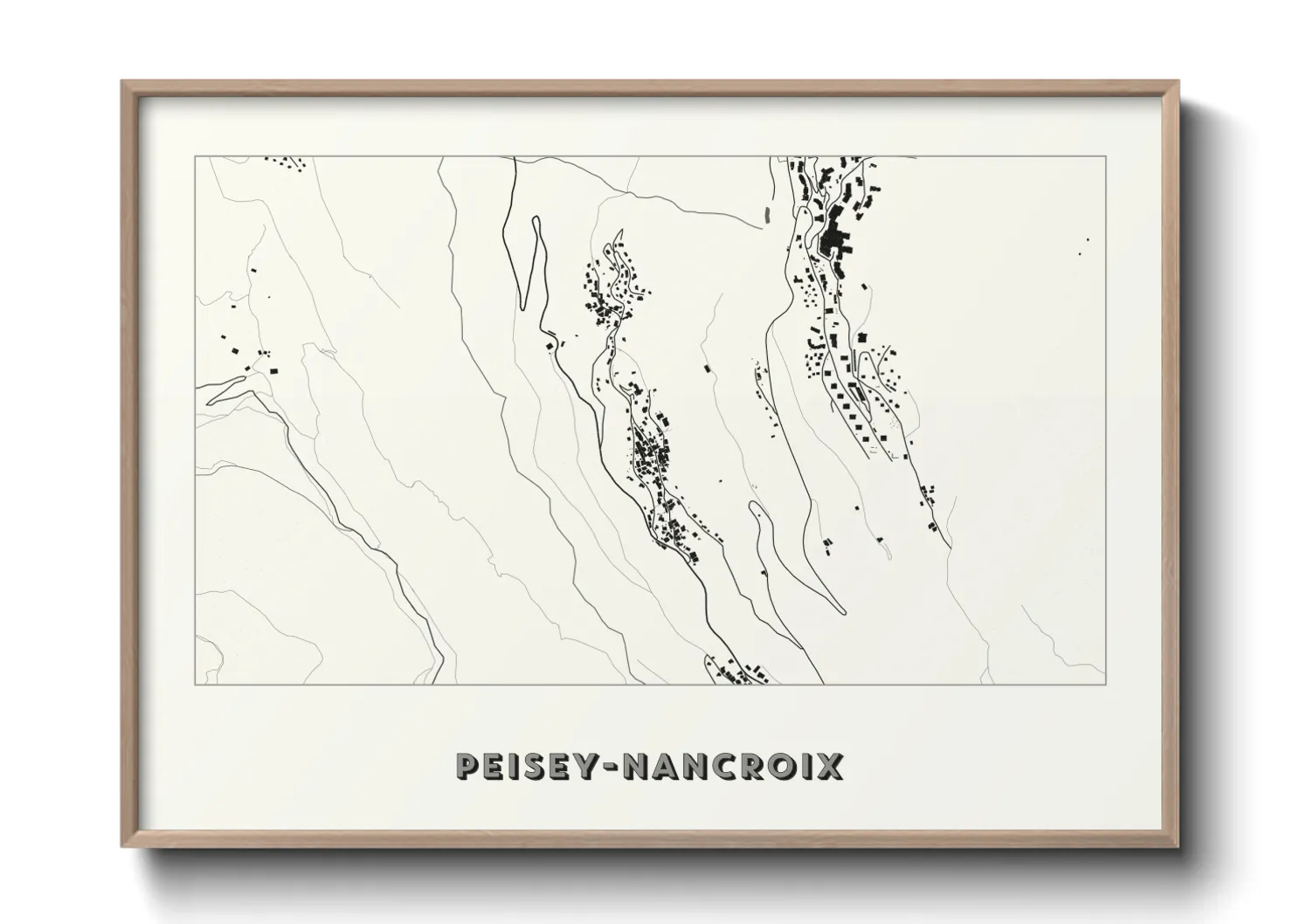 Une affiche de carte sur Peisey-Nancroix