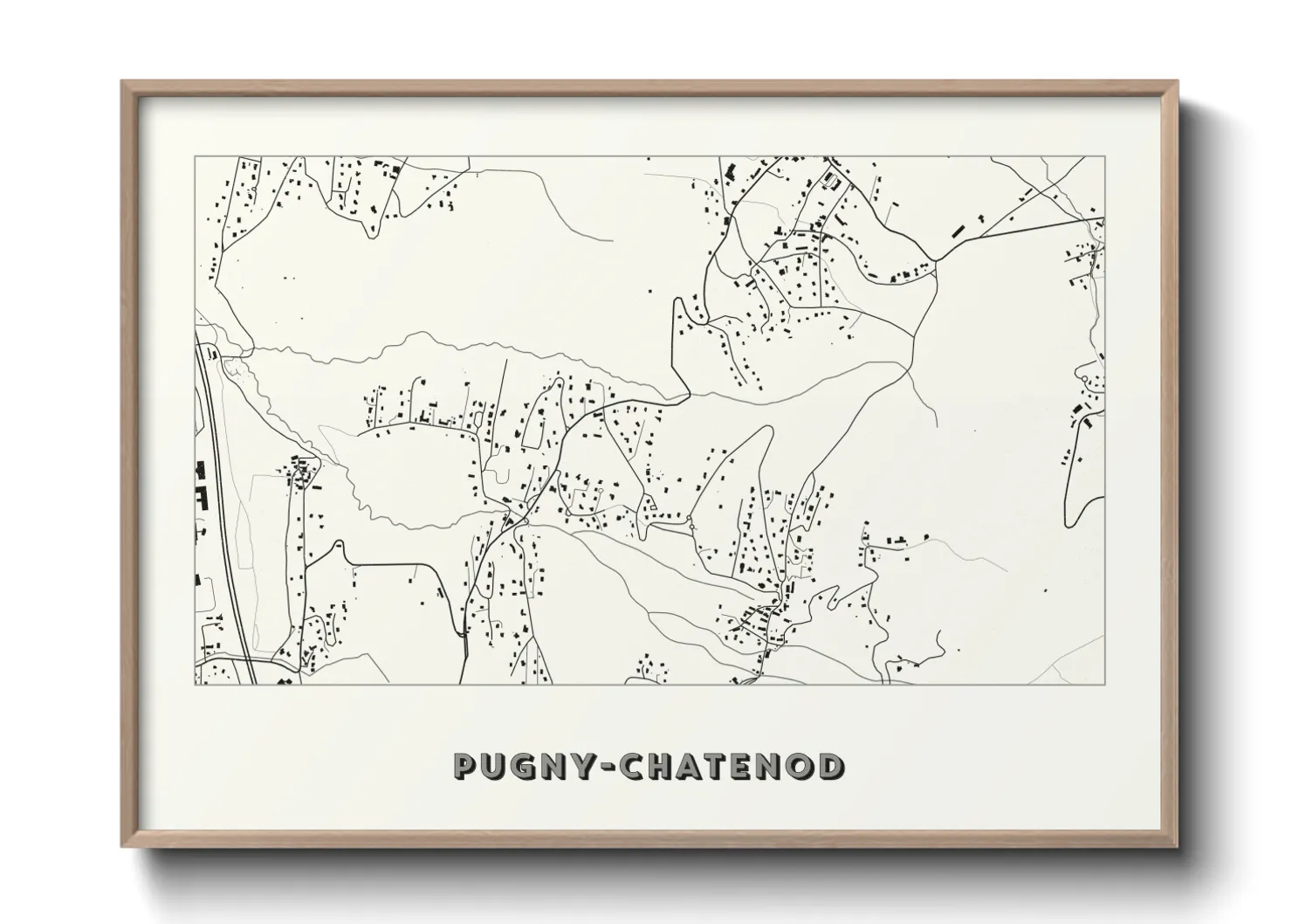 Une affiche de carte sur Pugny-Chatenod