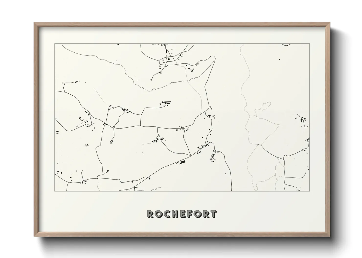 Une affiche de carte sur Rochefort