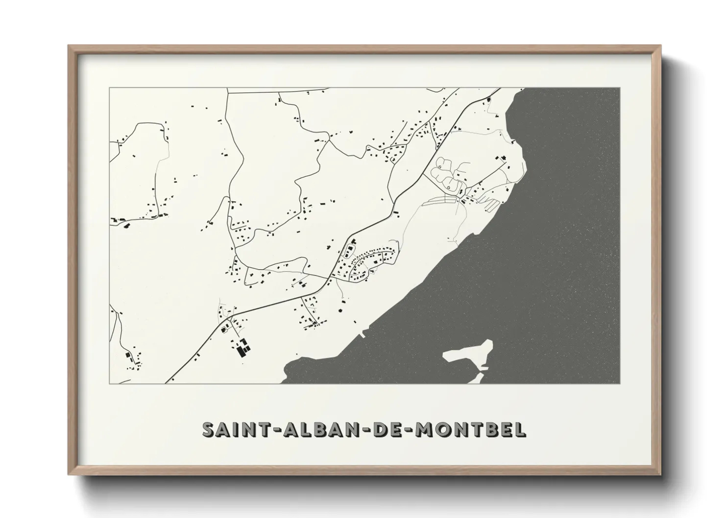 Une affiche de carte sur Saint-Alban-de-Montbel
