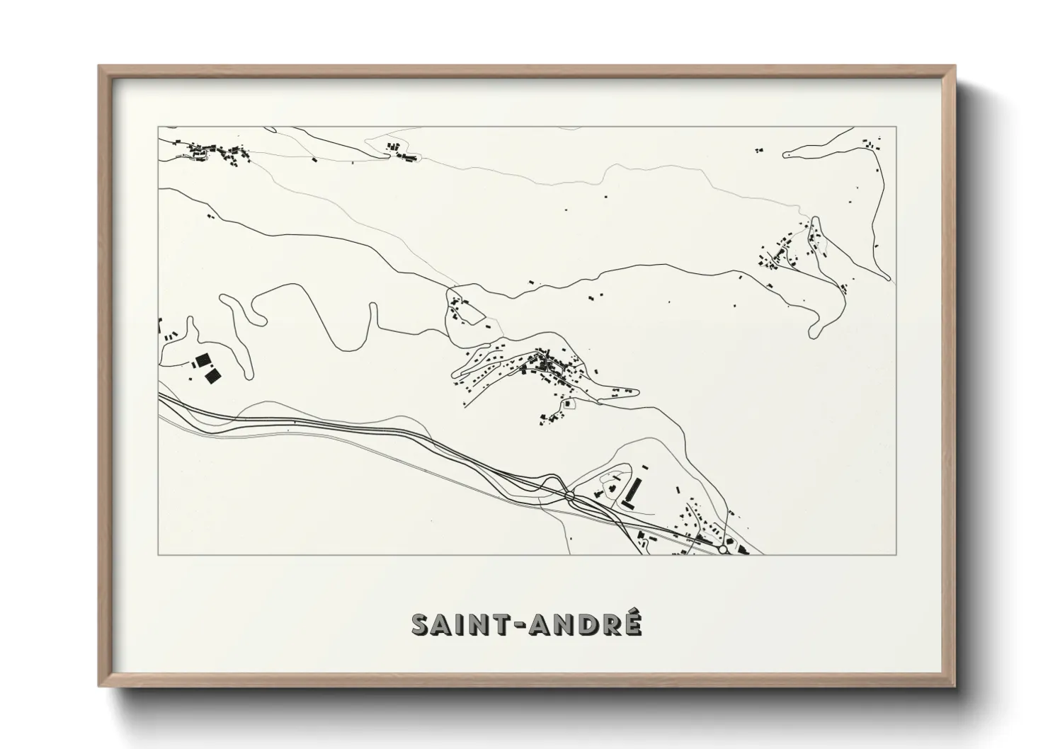 Une affiche de carte sur Saint-André