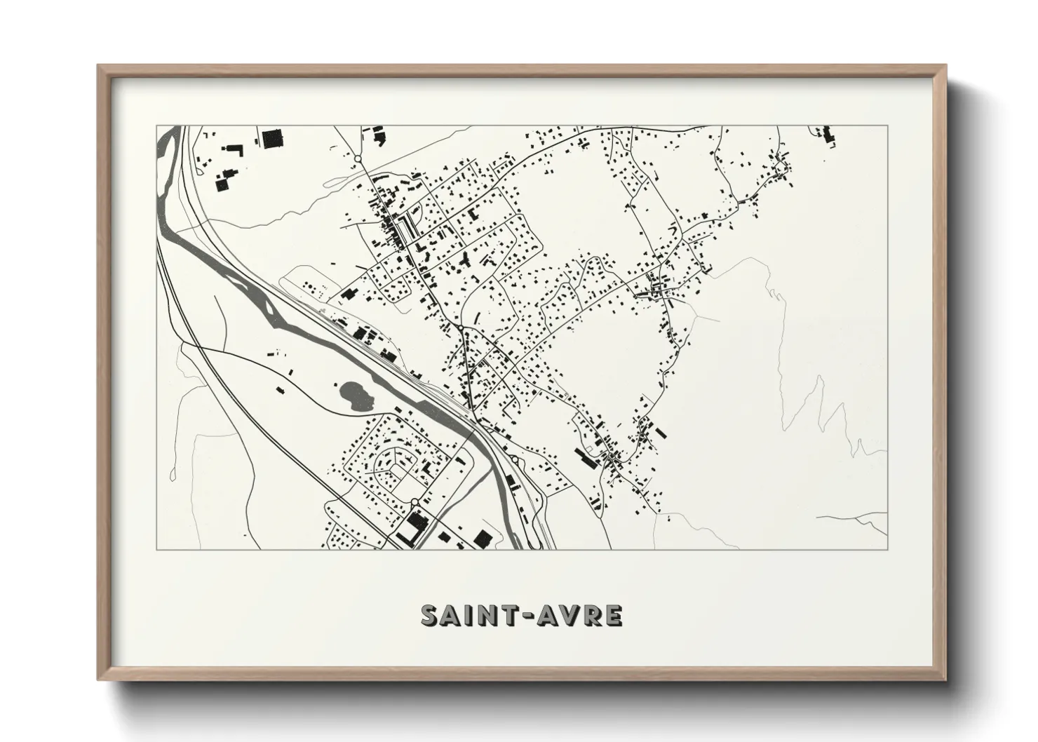 Une affiche de carte sur Saint-Avre