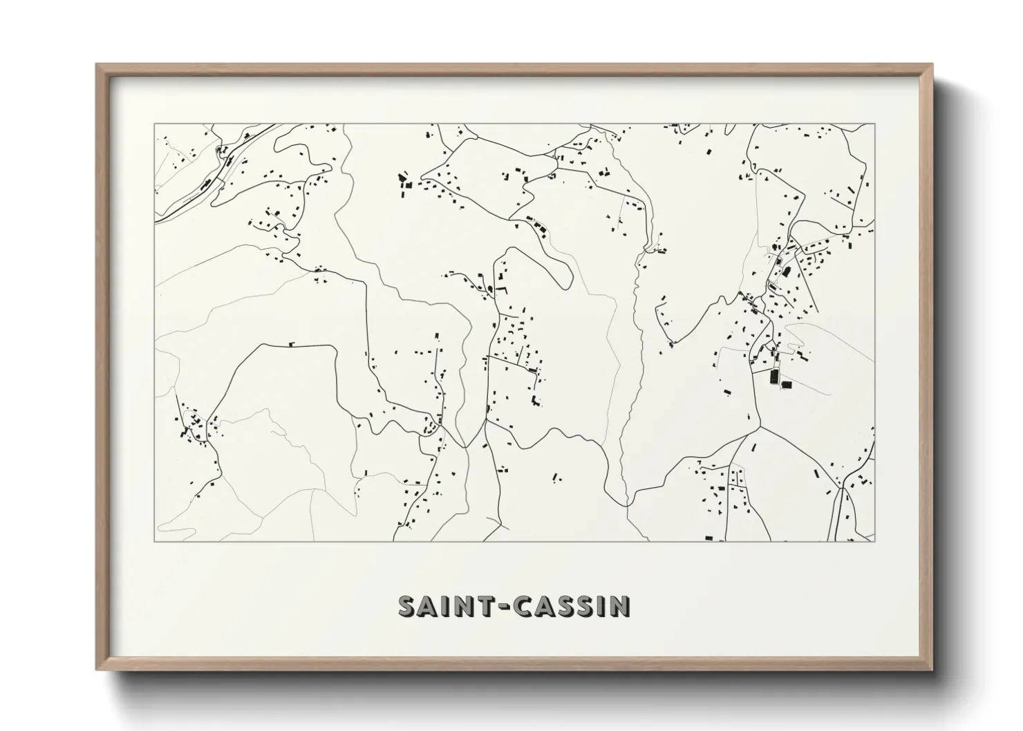 Une affiche de carte sur Saint-Cassin