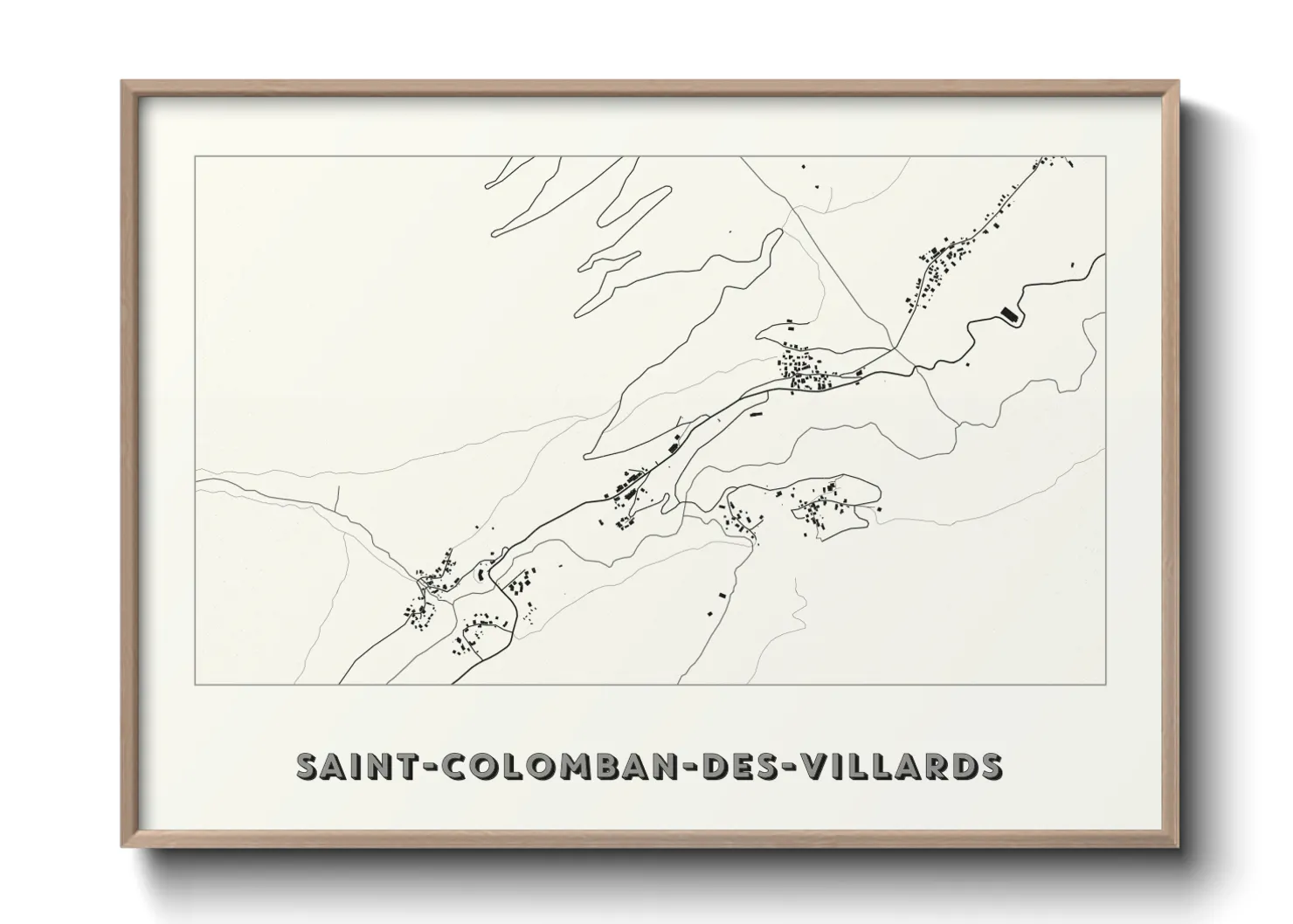 Une affiche de carte sur Saint-Colomban-des-Villards