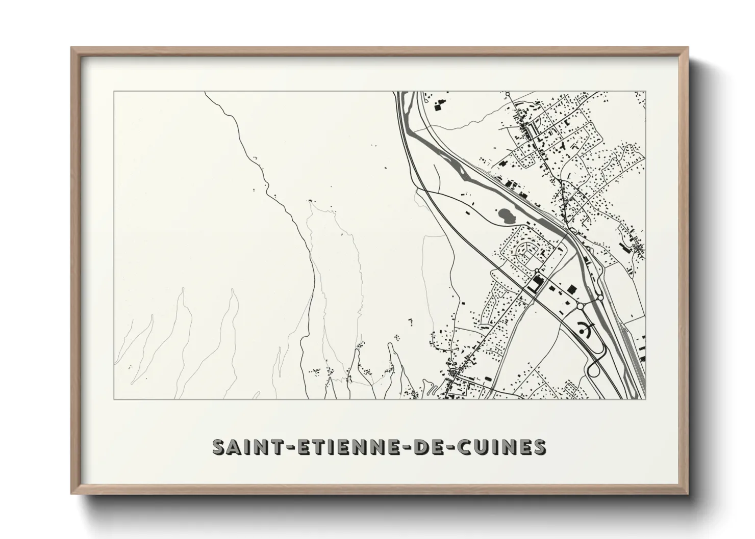 Une affiche de carte sur Saint-Etienne-de-Cuines