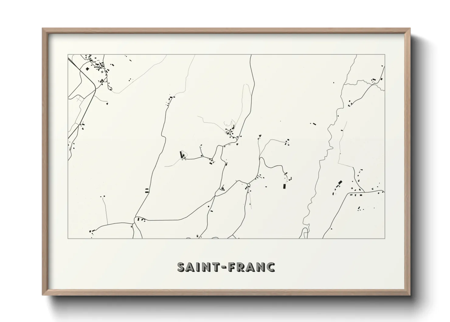 Une affiche de carte sur Saint-Franc