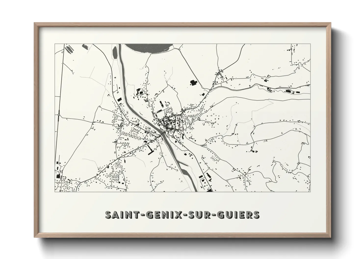 Une affiche de carte sur Saint-Genix-sur-Guiers