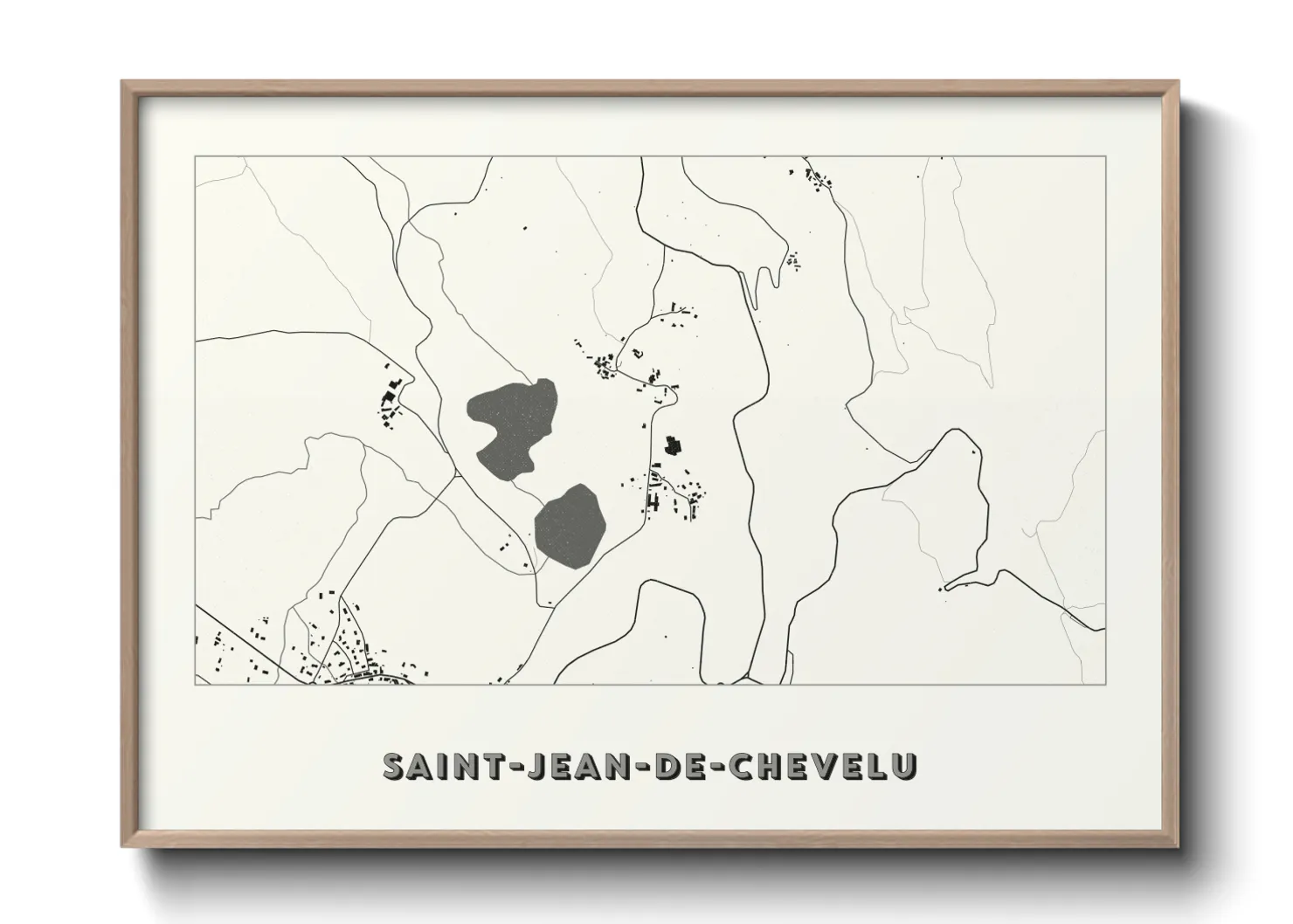 Une affiche de carte sur Saint-Jean-de-Chevelu