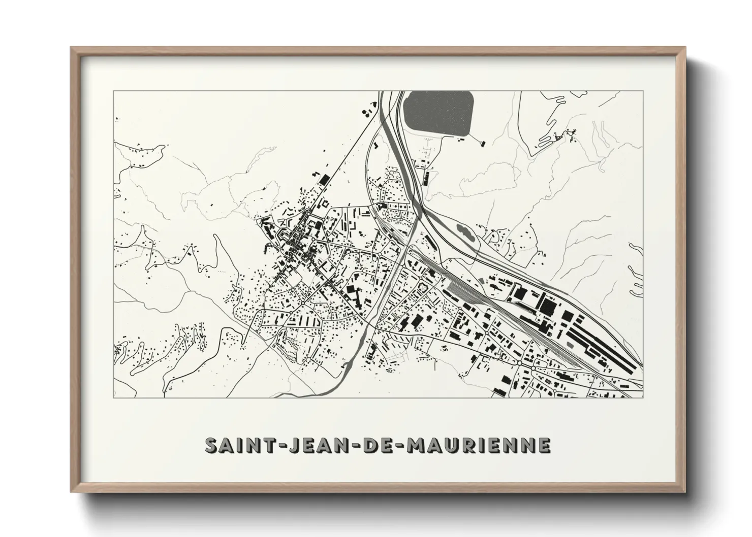 Une affiche de carte sur Saint-Jean-de-Maurienne