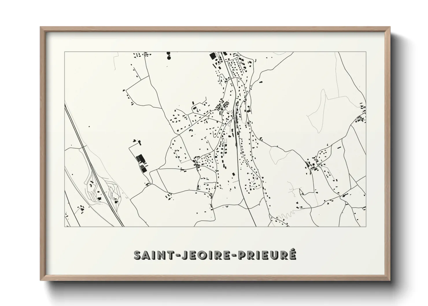 Une affiche de carte sur Saint-Jeoire-Prieuré