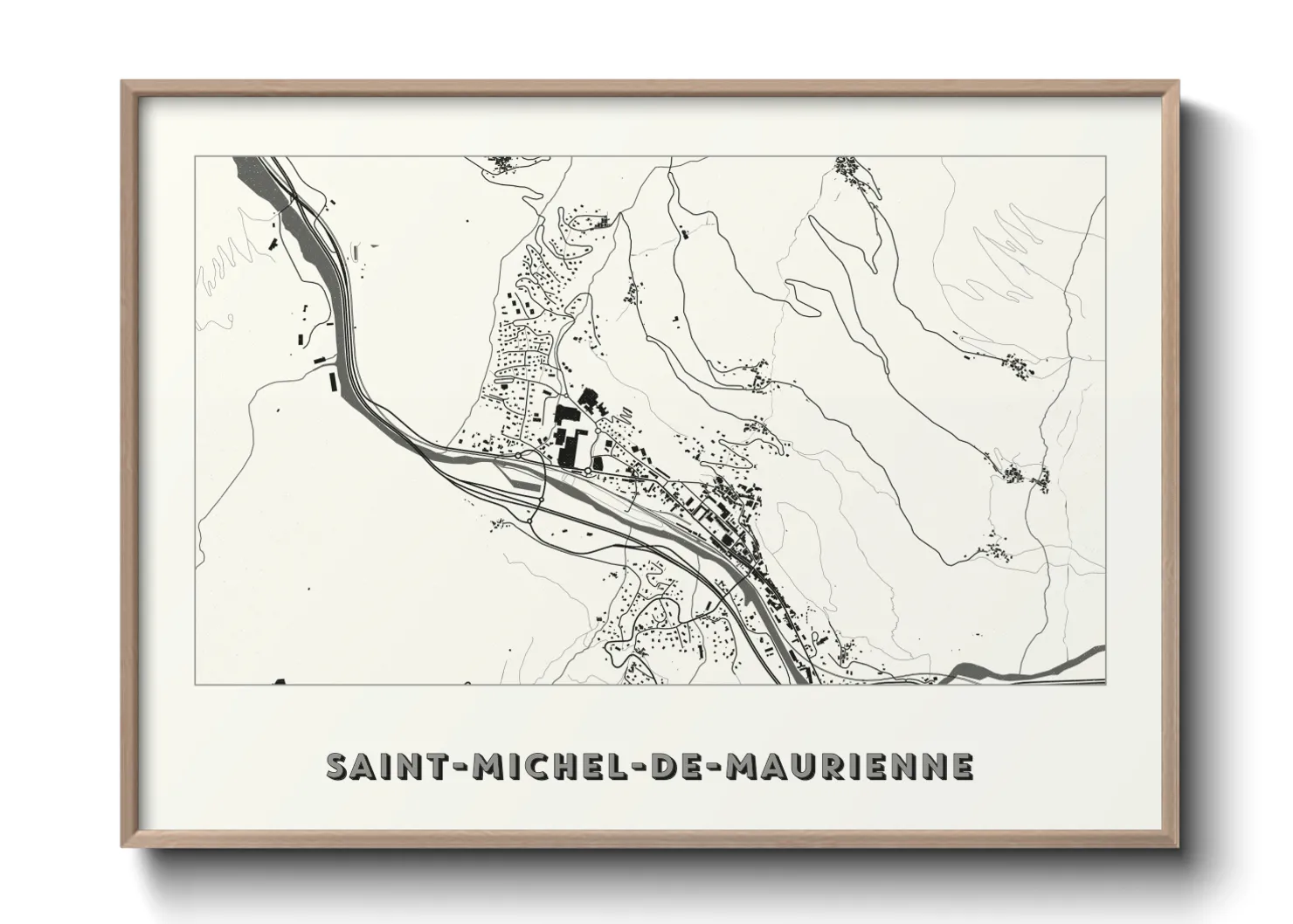 Une affiche de carte sur Saint-Michel-de-Maurienne