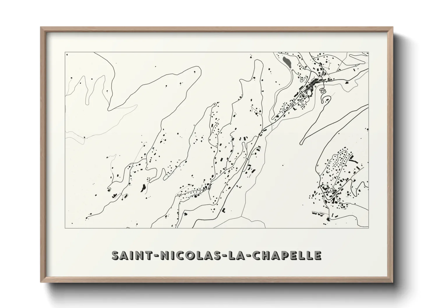 Une affiche de carte sur Saint-Nicolas-la-Chapelle