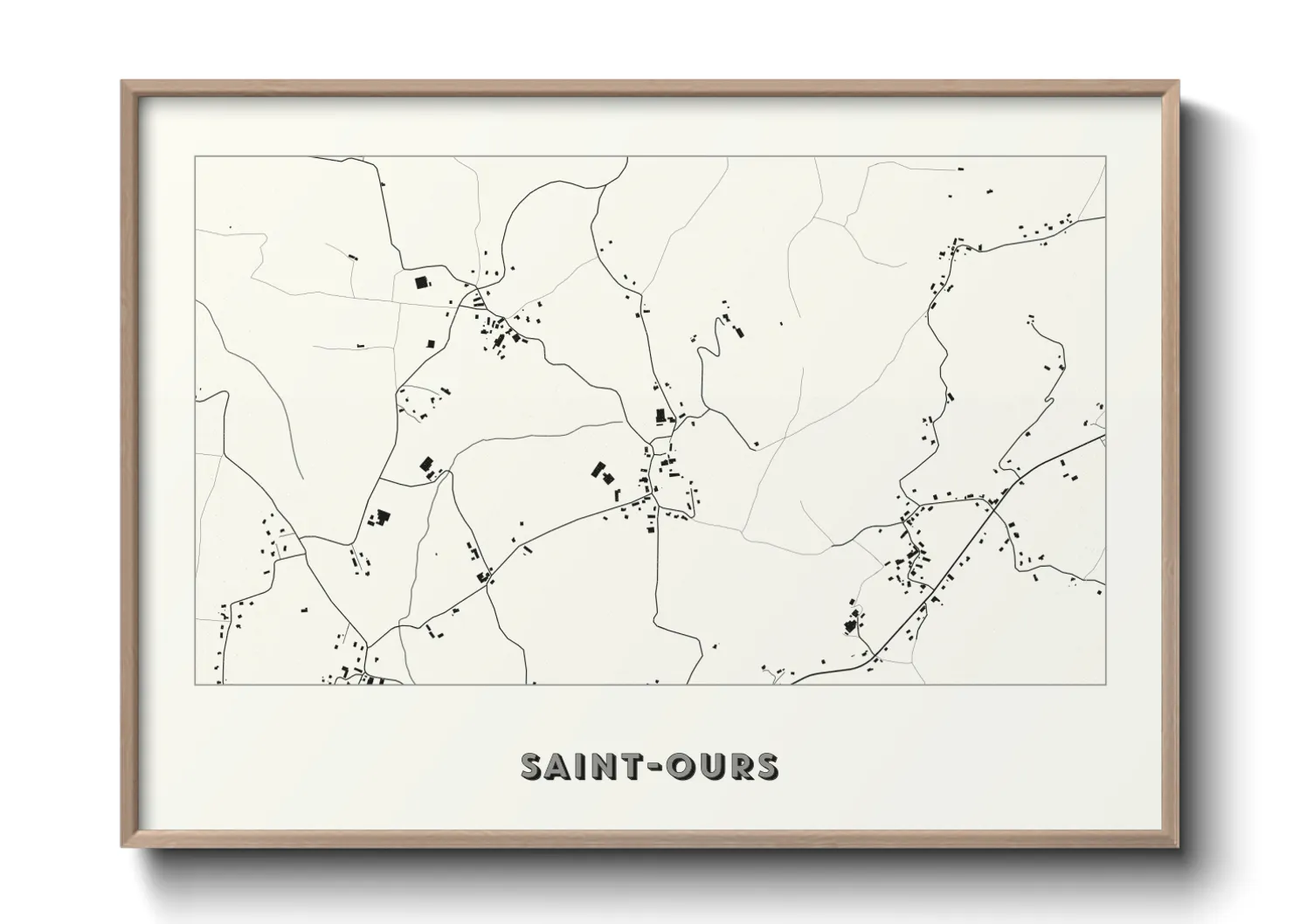Une affiche de carte sur Saint-Ours