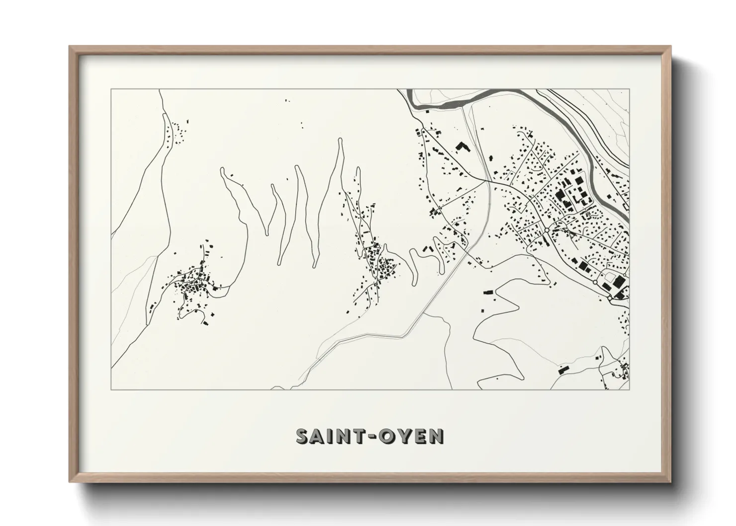 Une affiche de carte sur Saint-Oyen