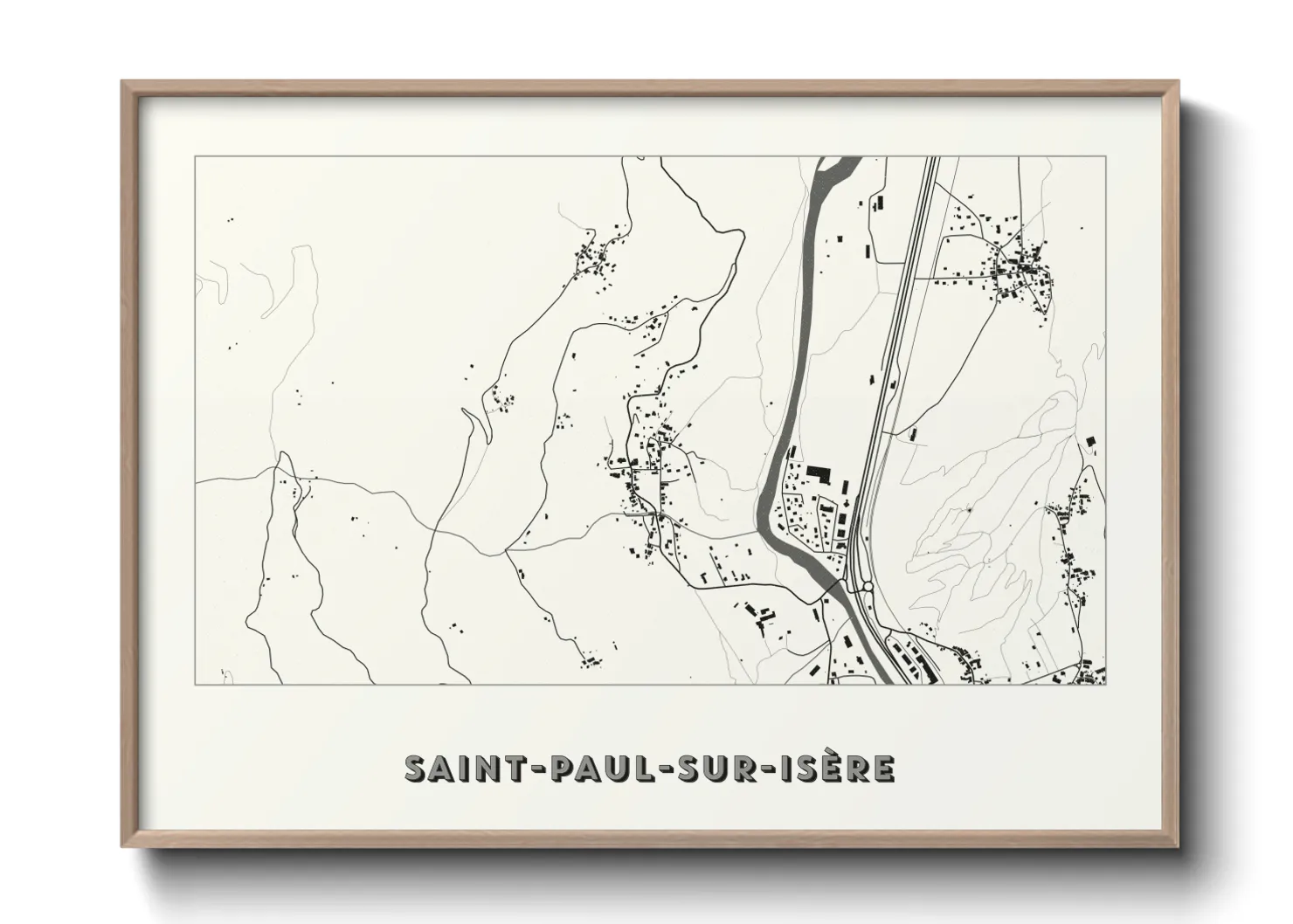 Une affiche de carte sur Saint-Paul-sur-Isère