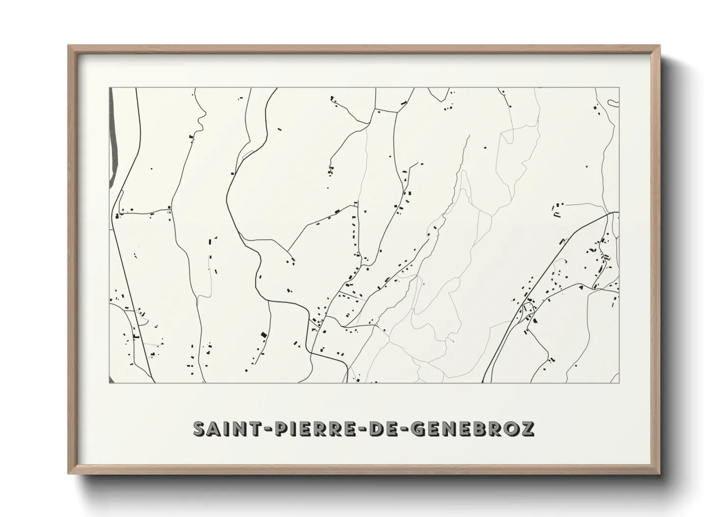 Une affiche de carte sur Saint-Pierre-de-Genebroz