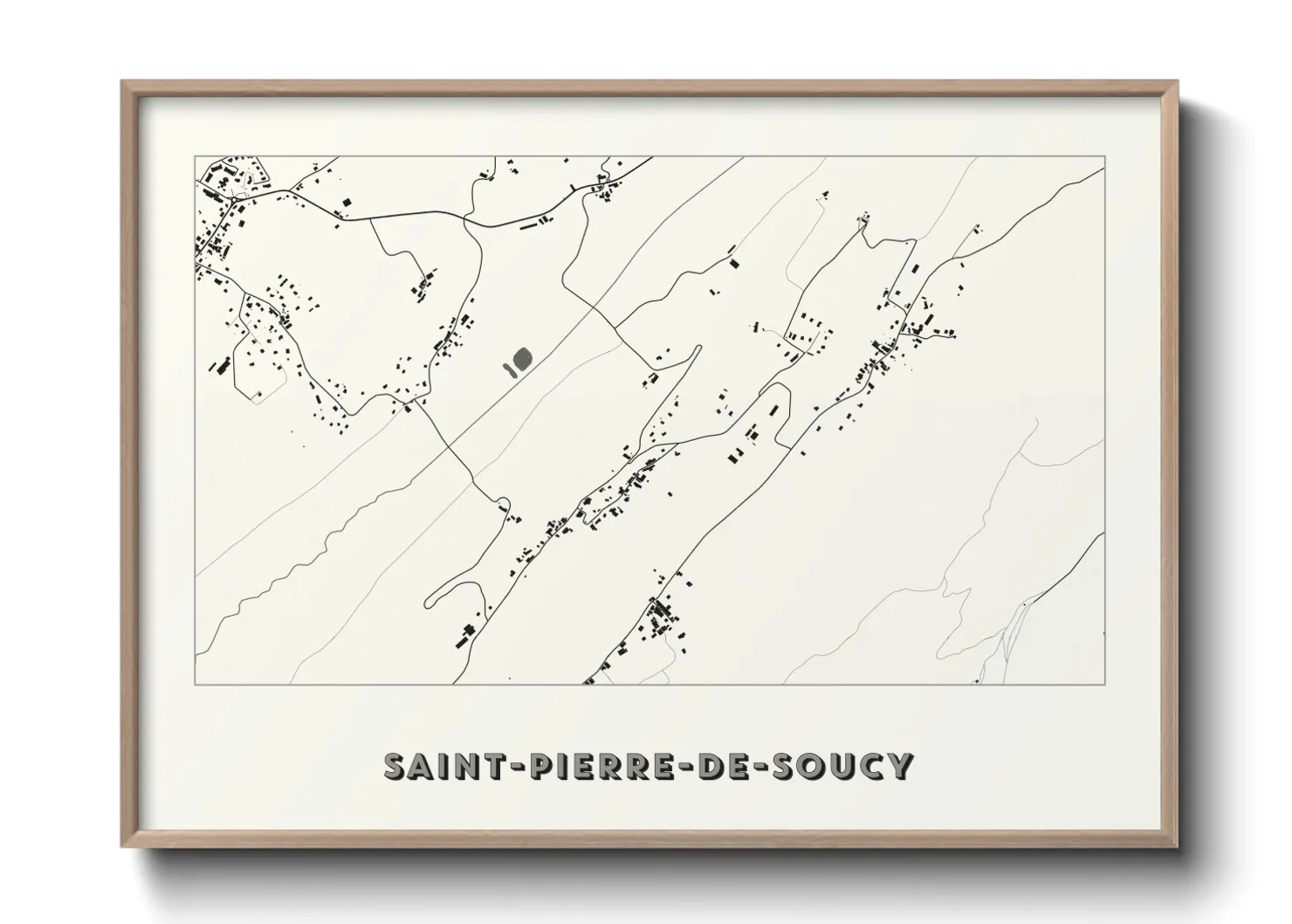 Une affiche de carte sur Saint-Pierre-de-Soucy