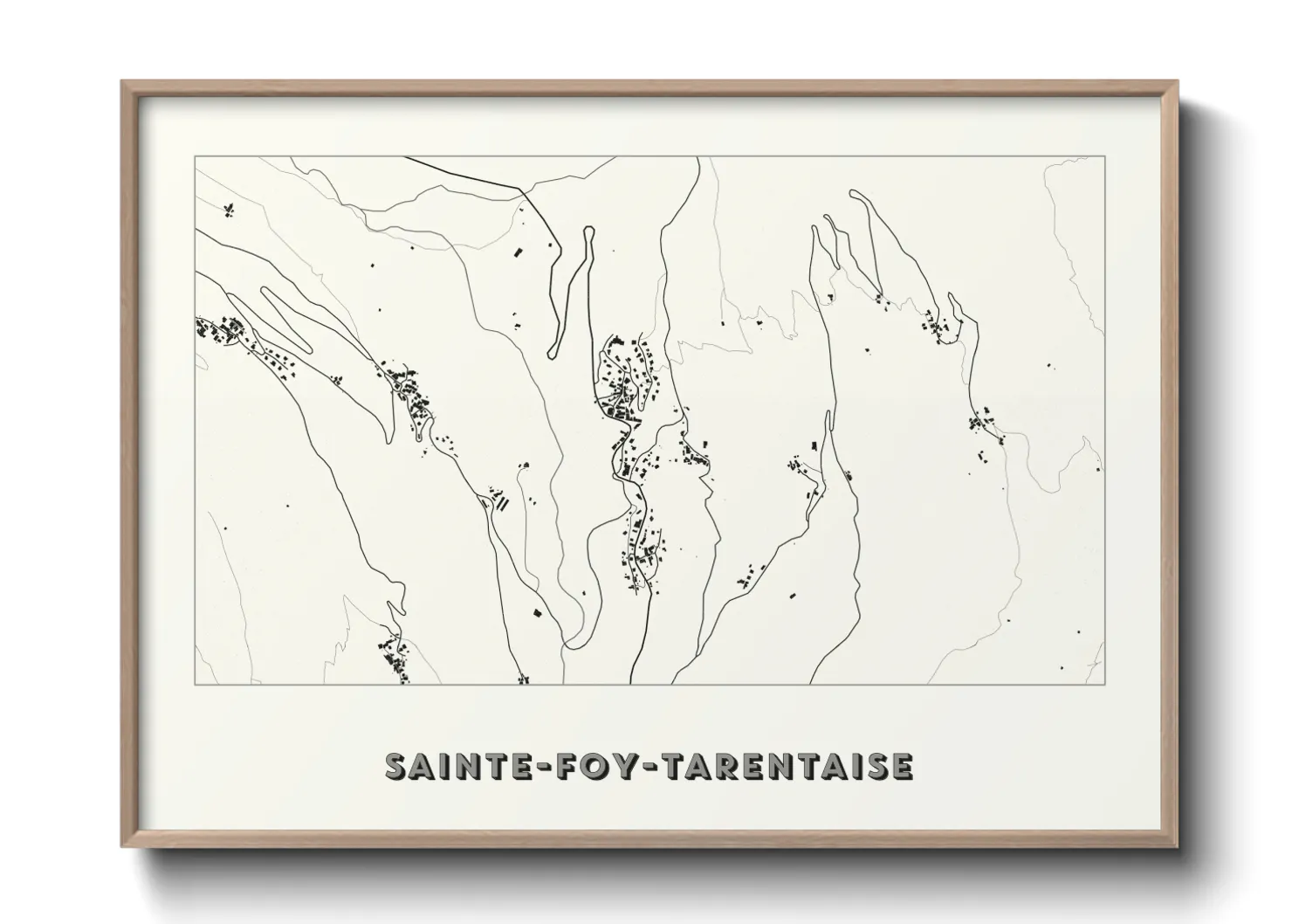 Une affiche de carte sur Sainte-Foy-Tarentaise