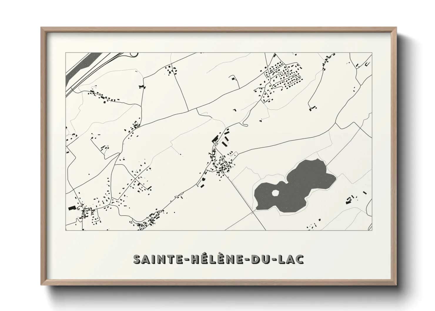 Une affiche de carte sur Sainte-Hélène-du-Lac