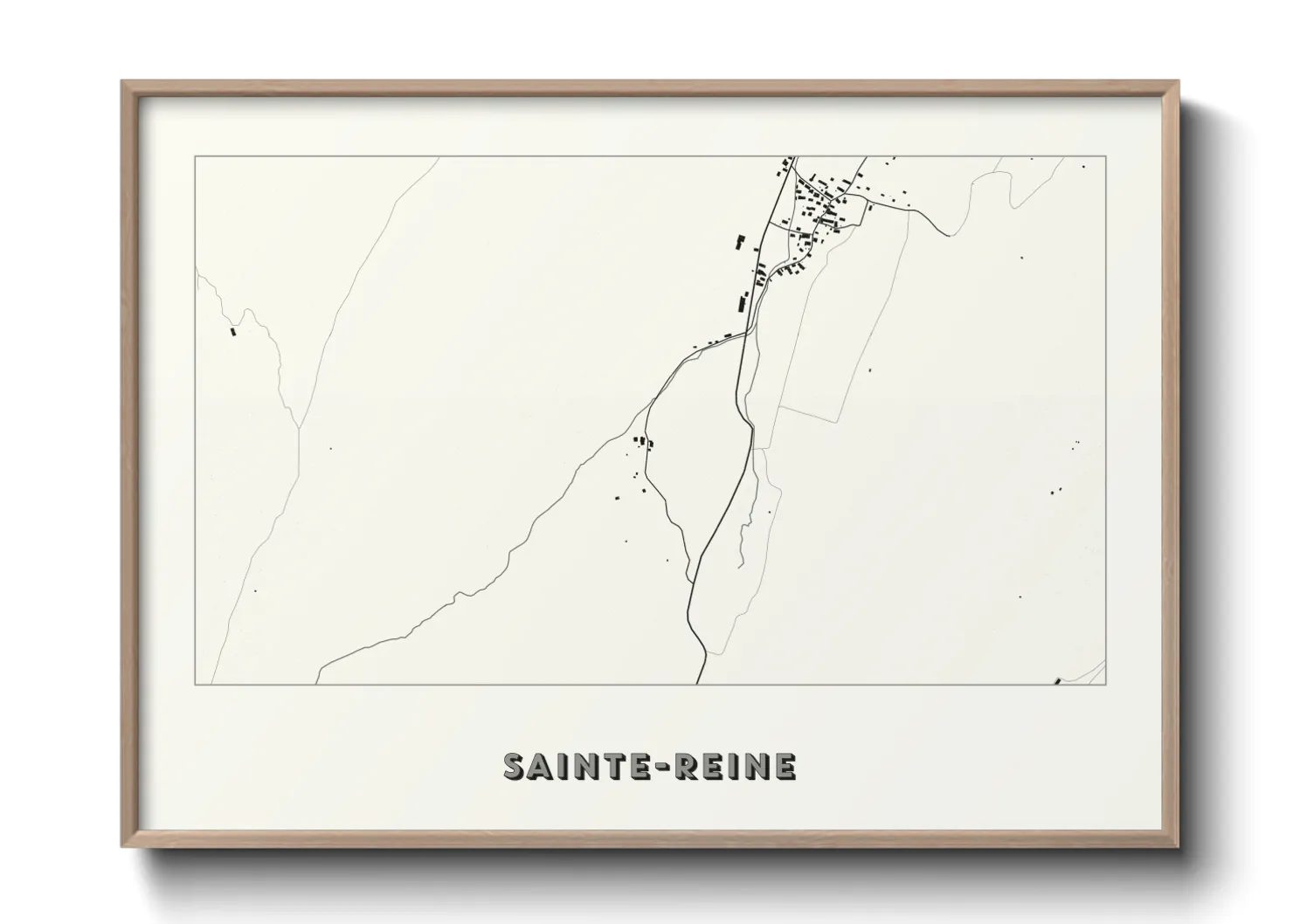 Une affiche de carte sur Sainte-Reine