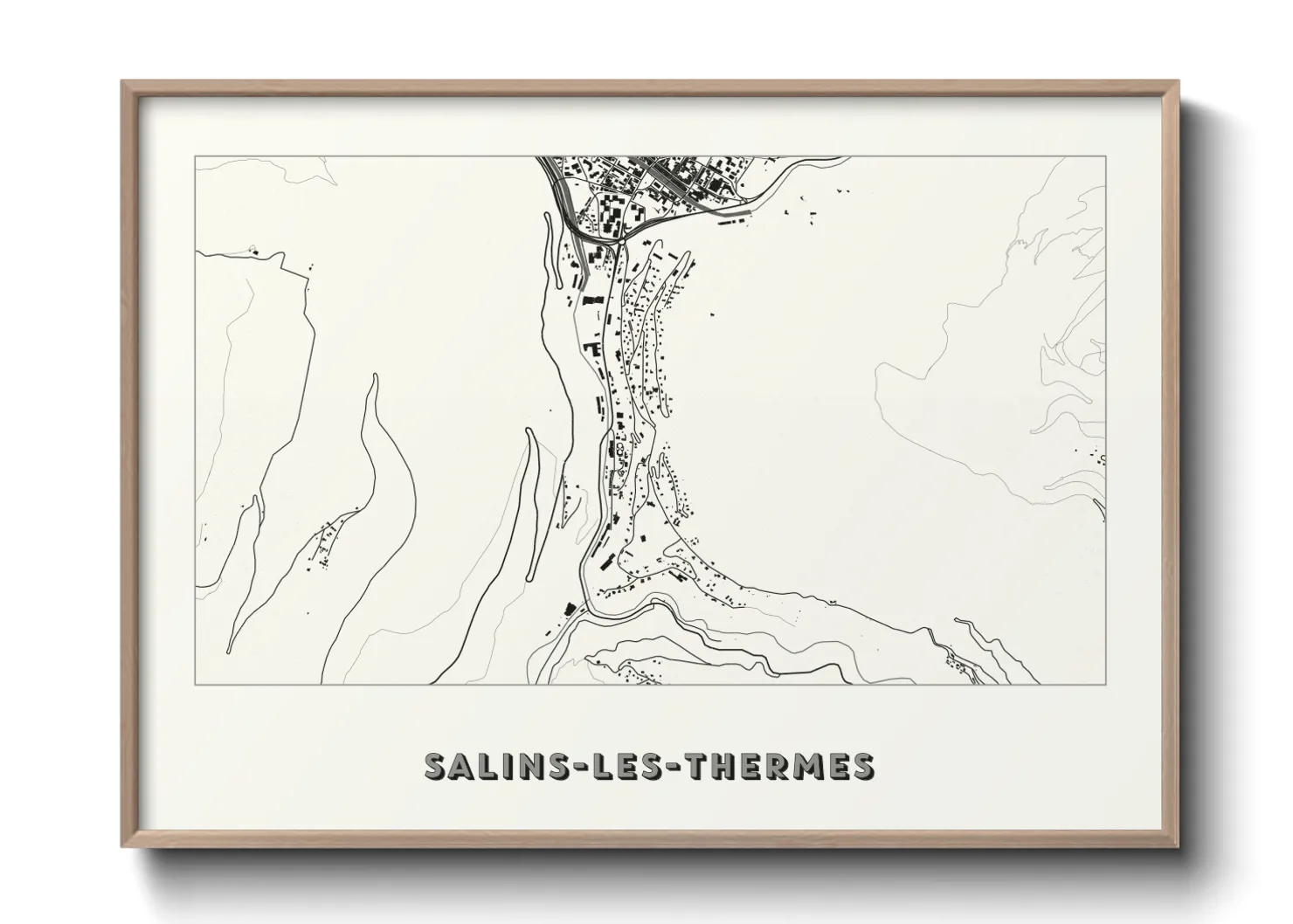 Une affiche de carte sur Salins-les-Thermes