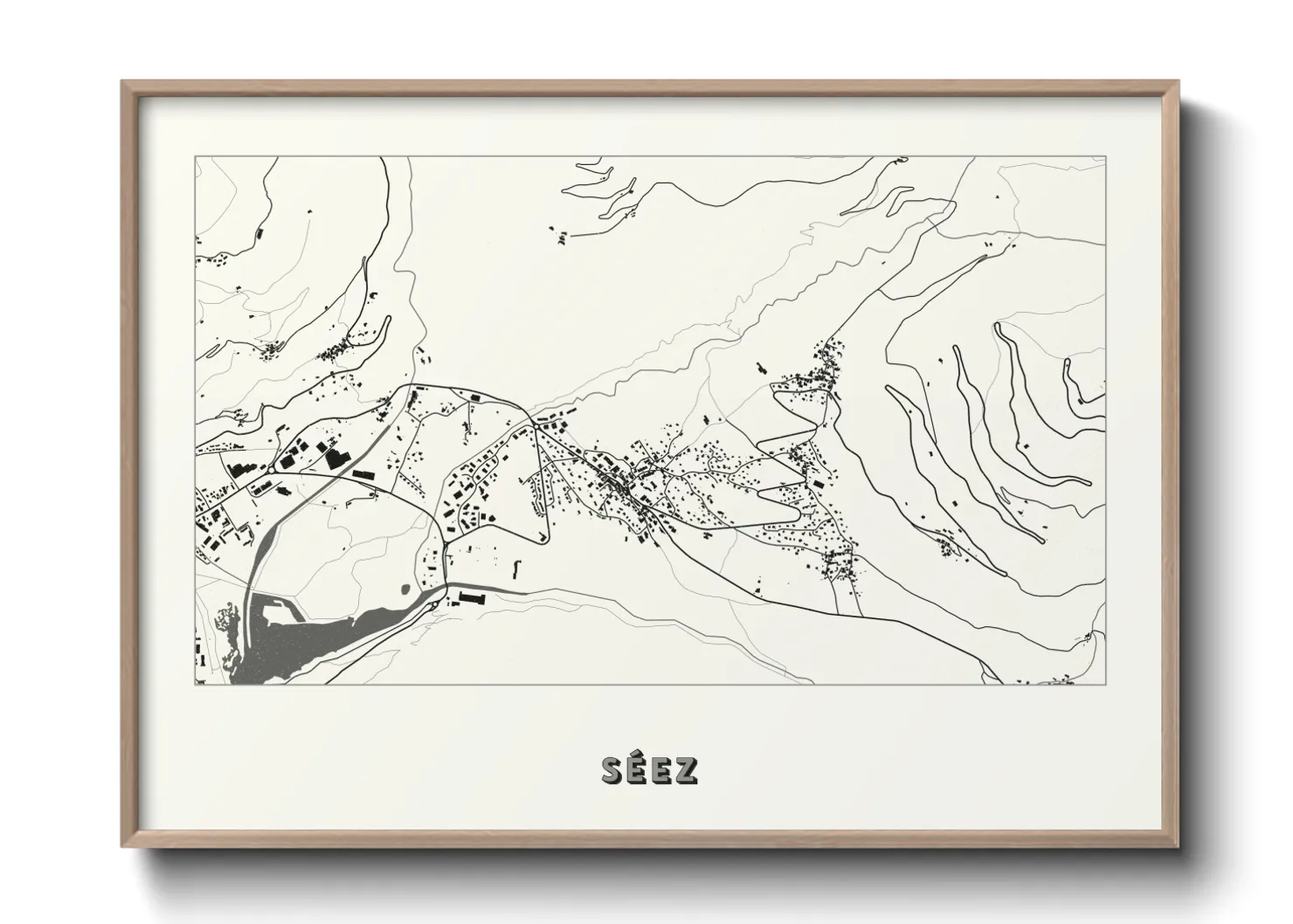 Une affiche de carte sur Séez