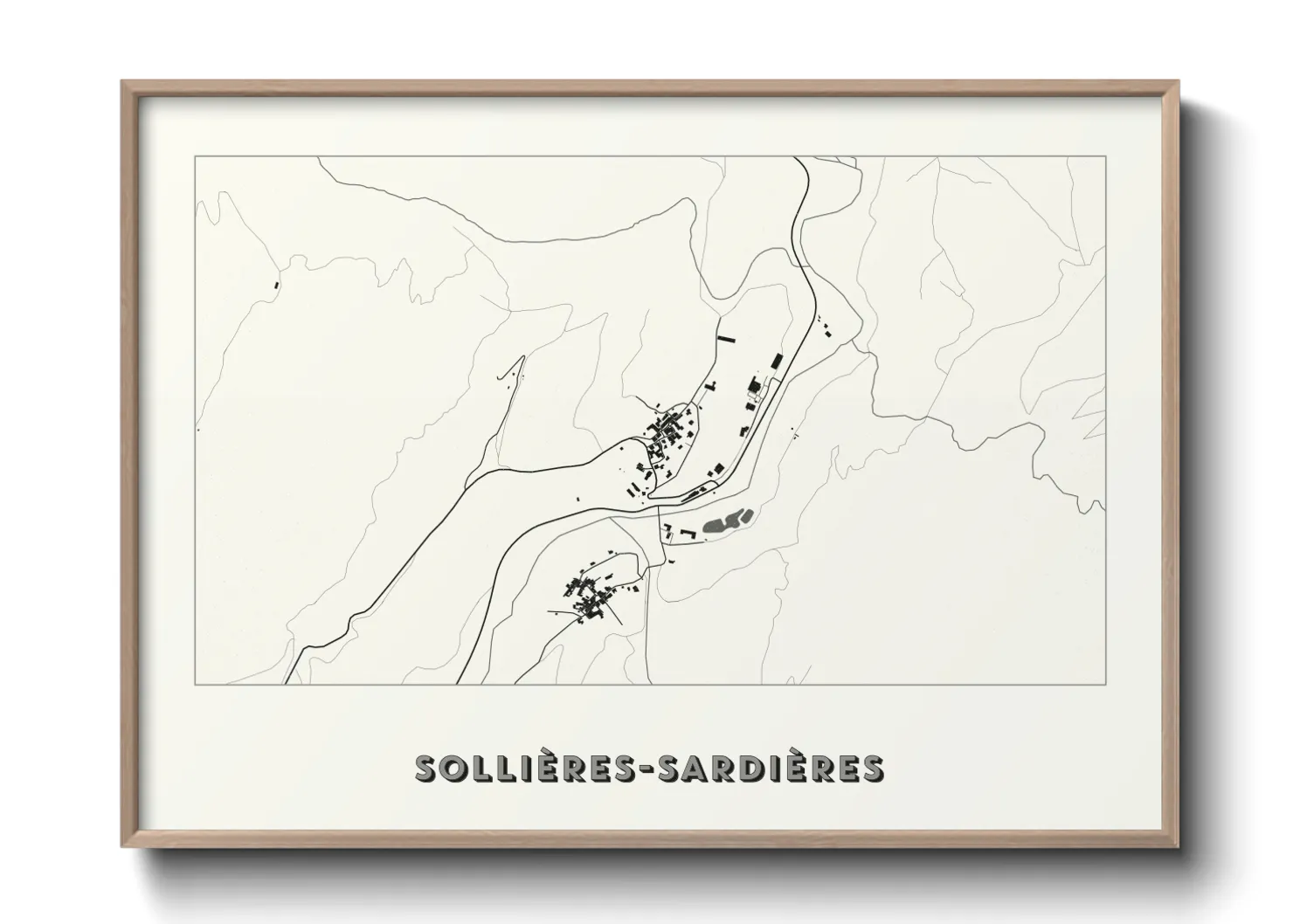 Une affiche de carte sur Sollières-Sardières