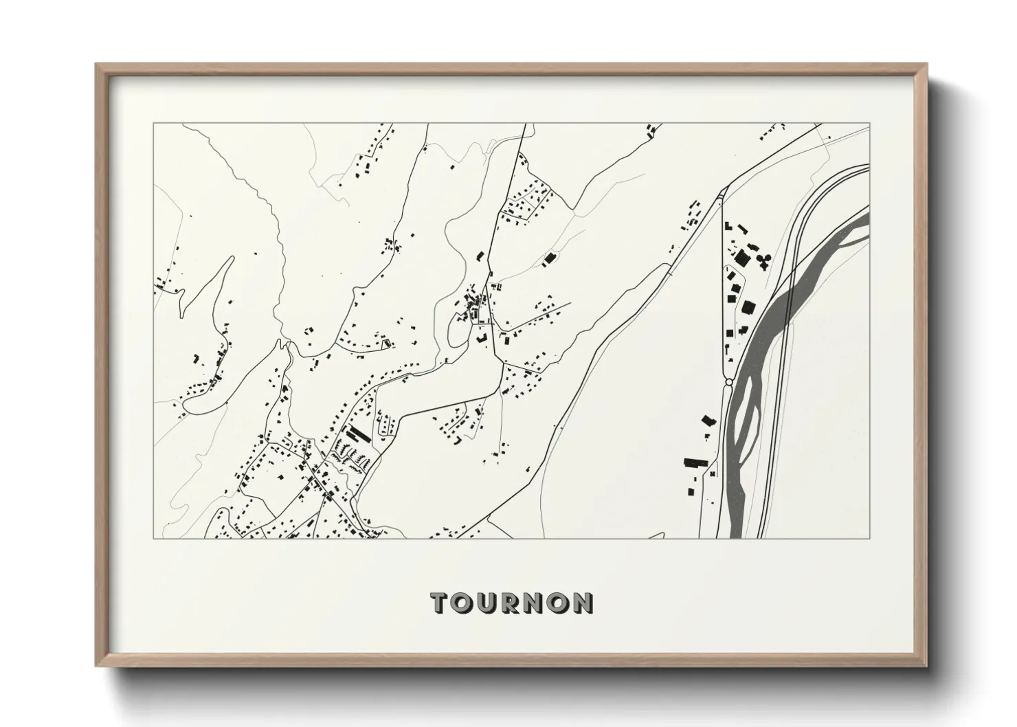 Une affiche de carte sur Tournon