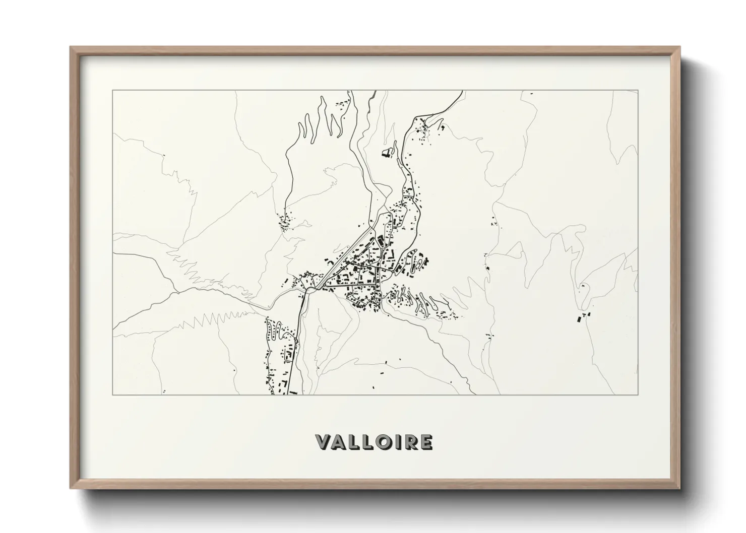 Une affiche de carte sur Valloire