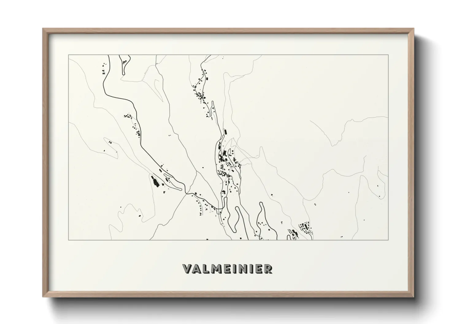 Une affiche de carte sur Valmeinier