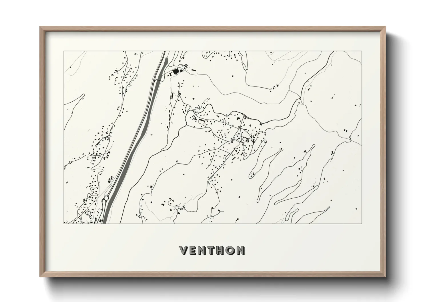 Une affiche de carte sur Venthon