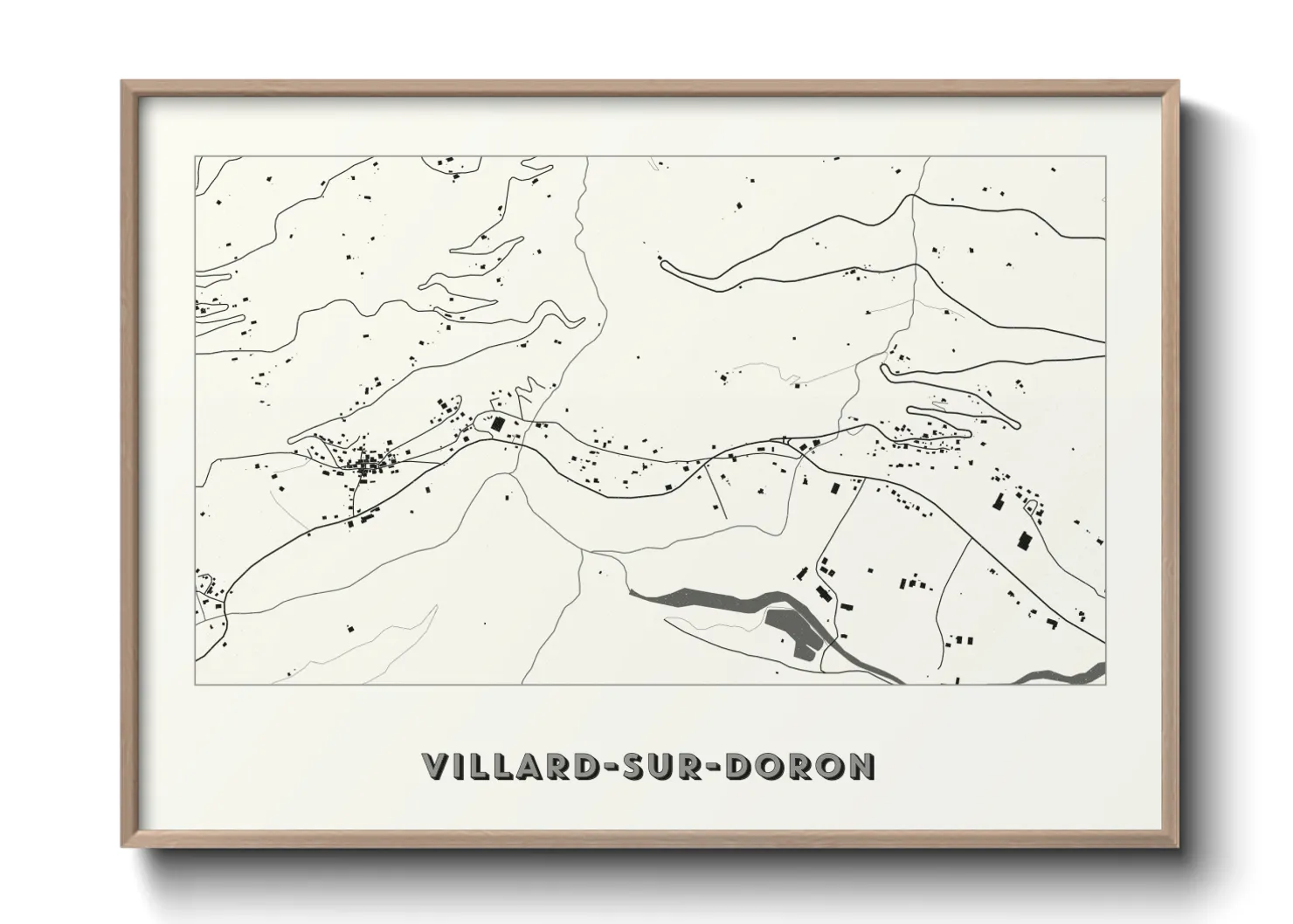 Une affiche de carte sur Villard-sur-Doron