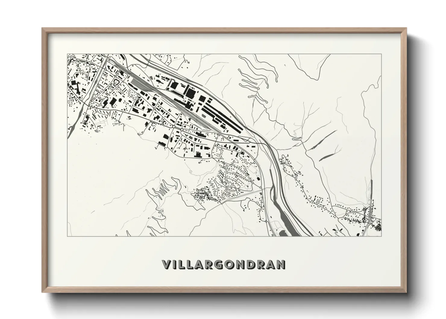 Une affiche de carte sur Villargondran