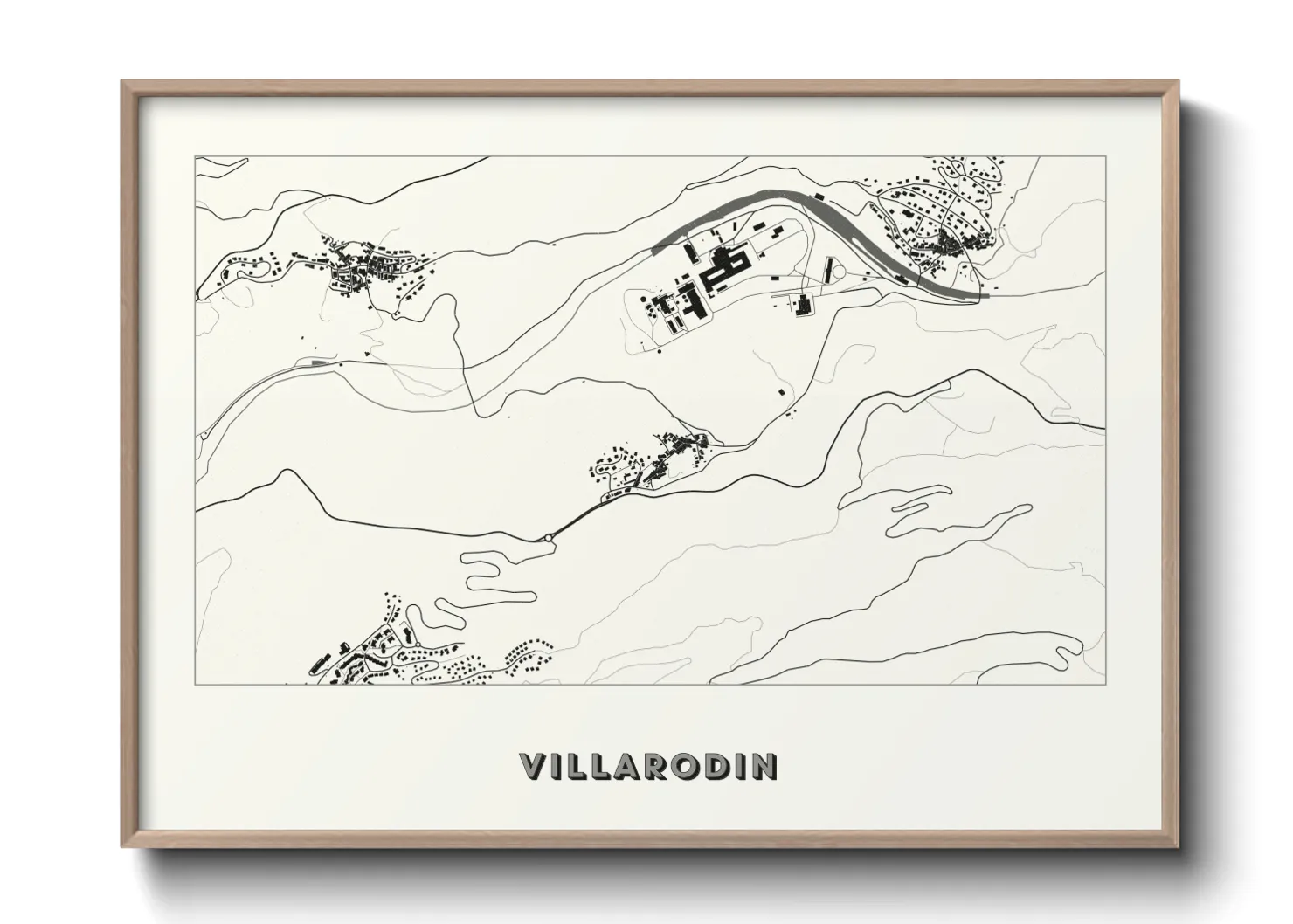 Une affiche de carte sur Villarodin