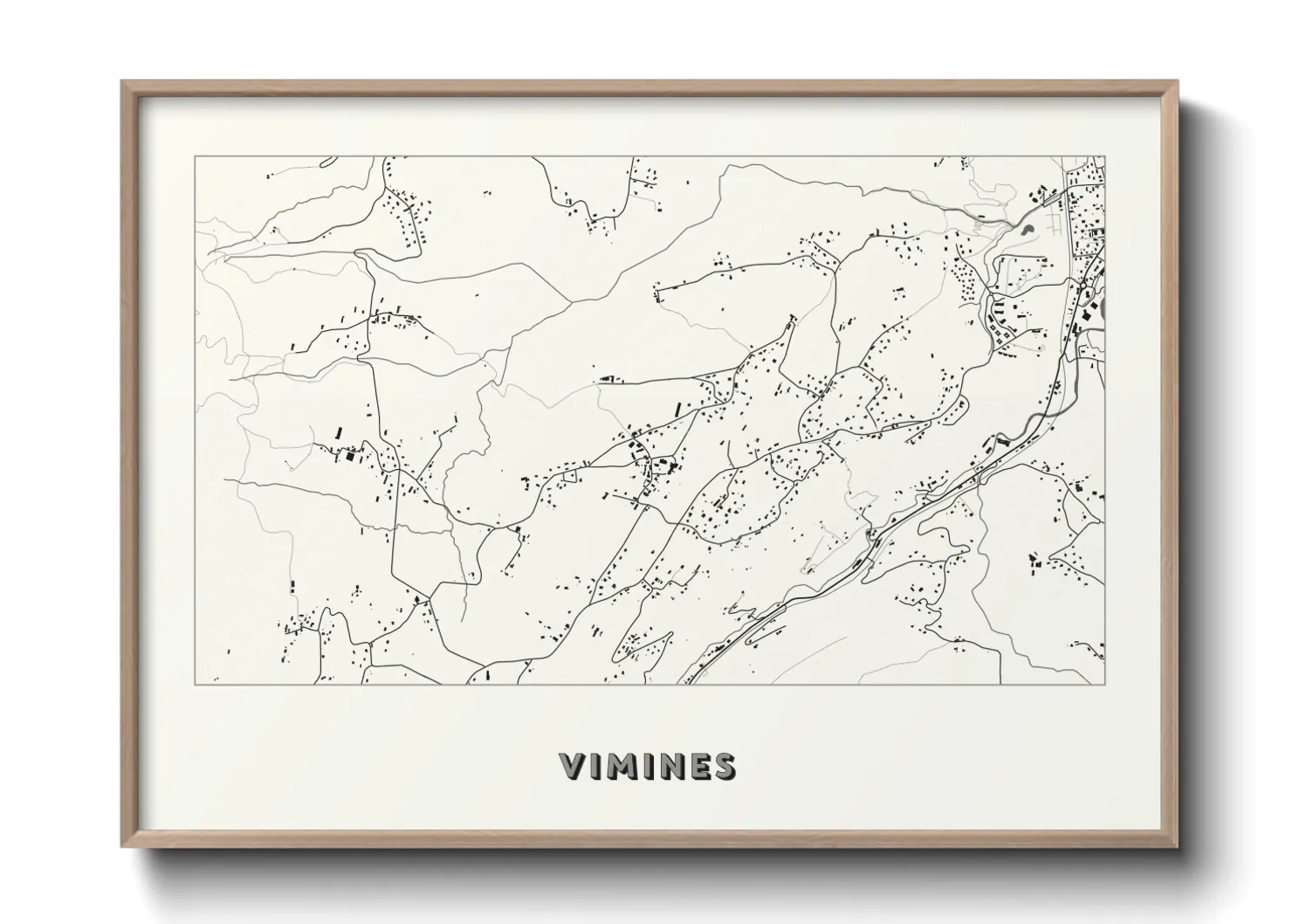 Une affiche de carte sur Vimines