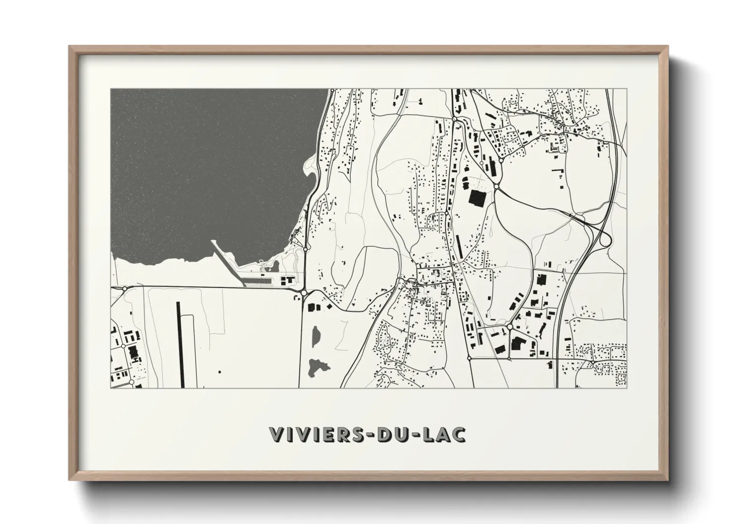 Une affiche de carte sur Viviers-du-Lac