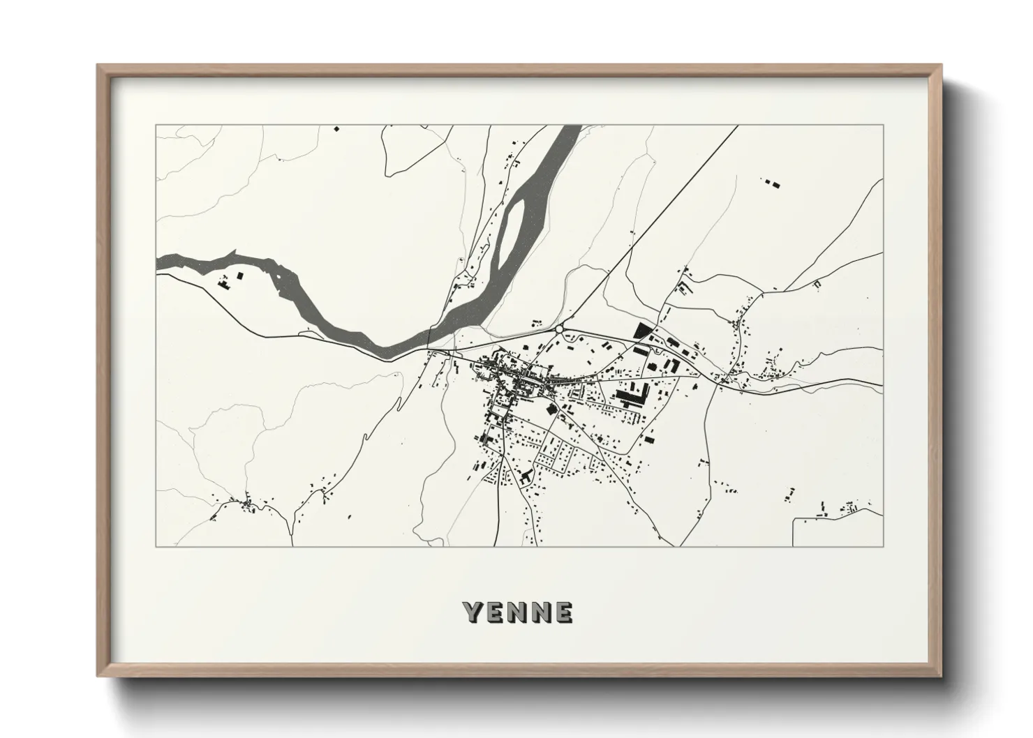 Une affiche de carte sur Yenne