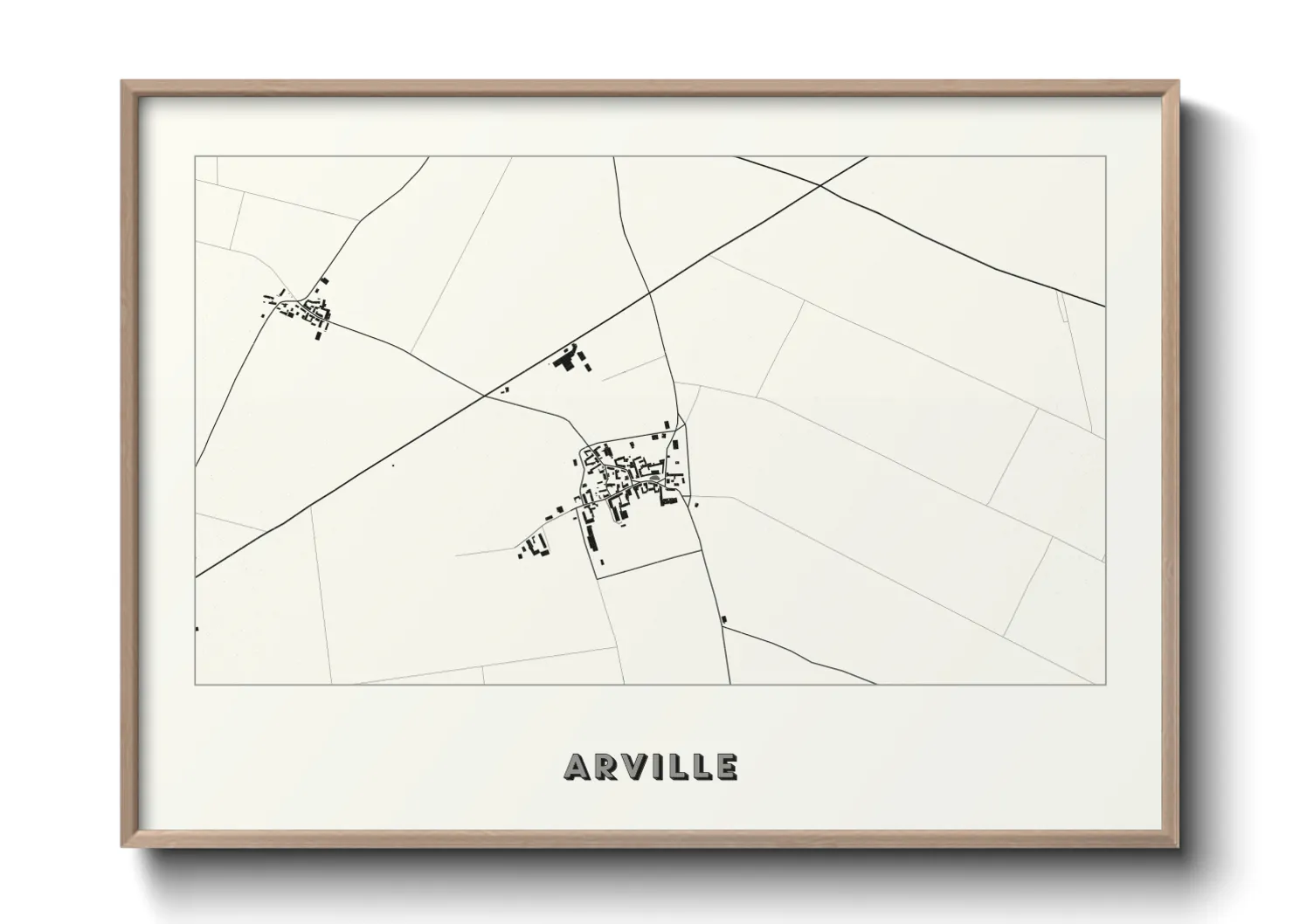 Une affiche de carte sur Arville