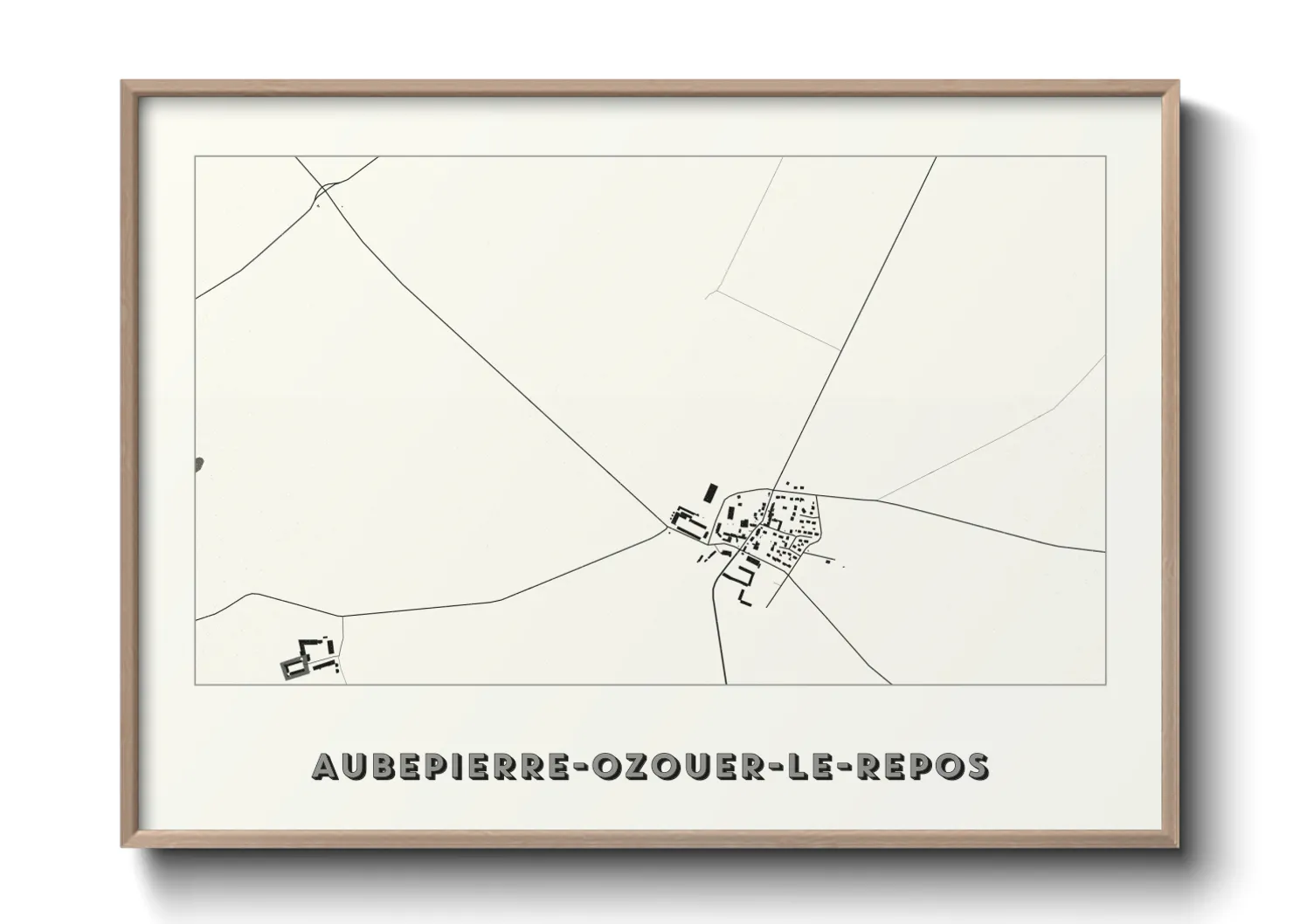 Une affiche de carte sur Aubepierre-Ozouer-le-Repos