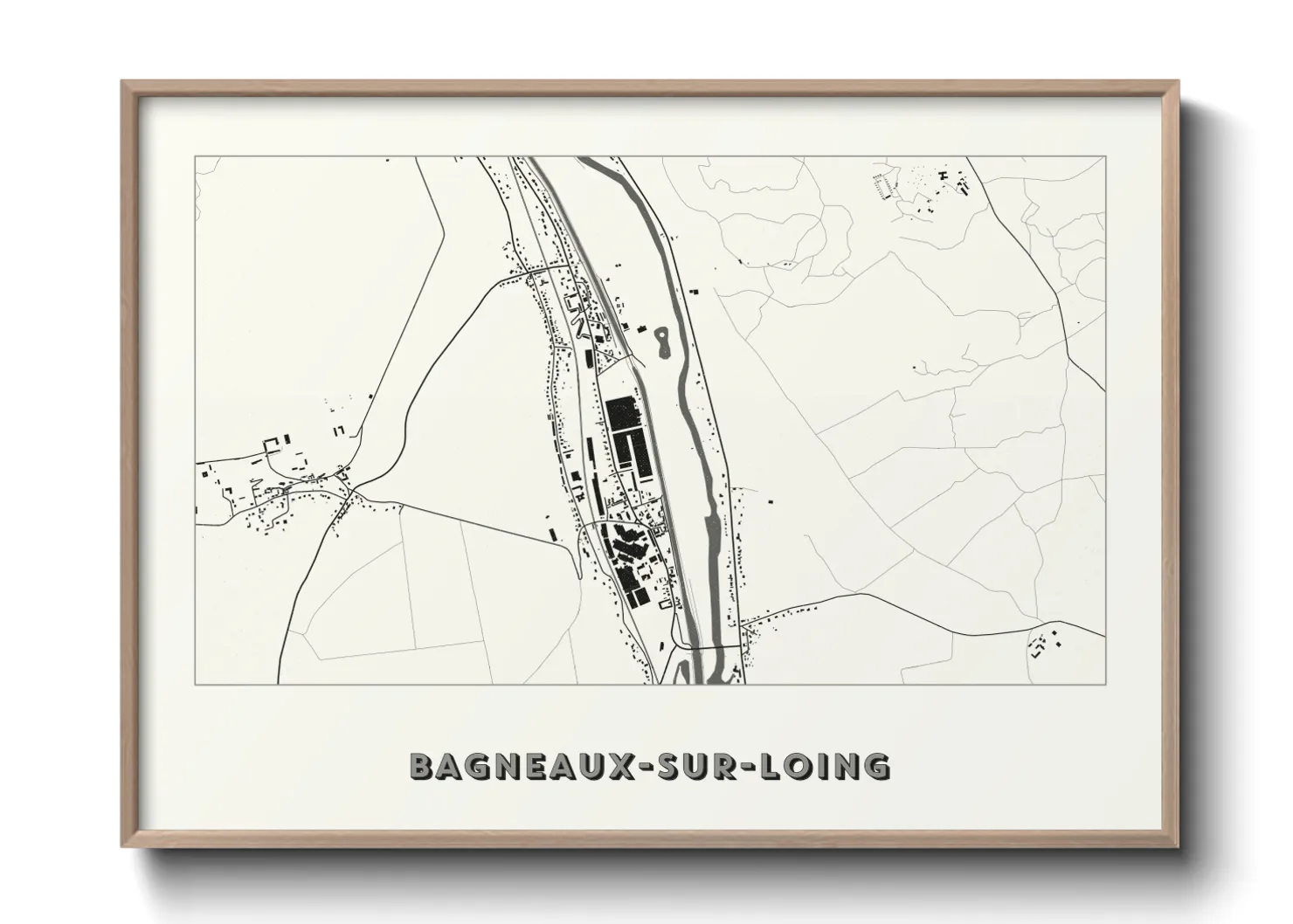Une affiche de carte sur Bagneaux-sur-Loing