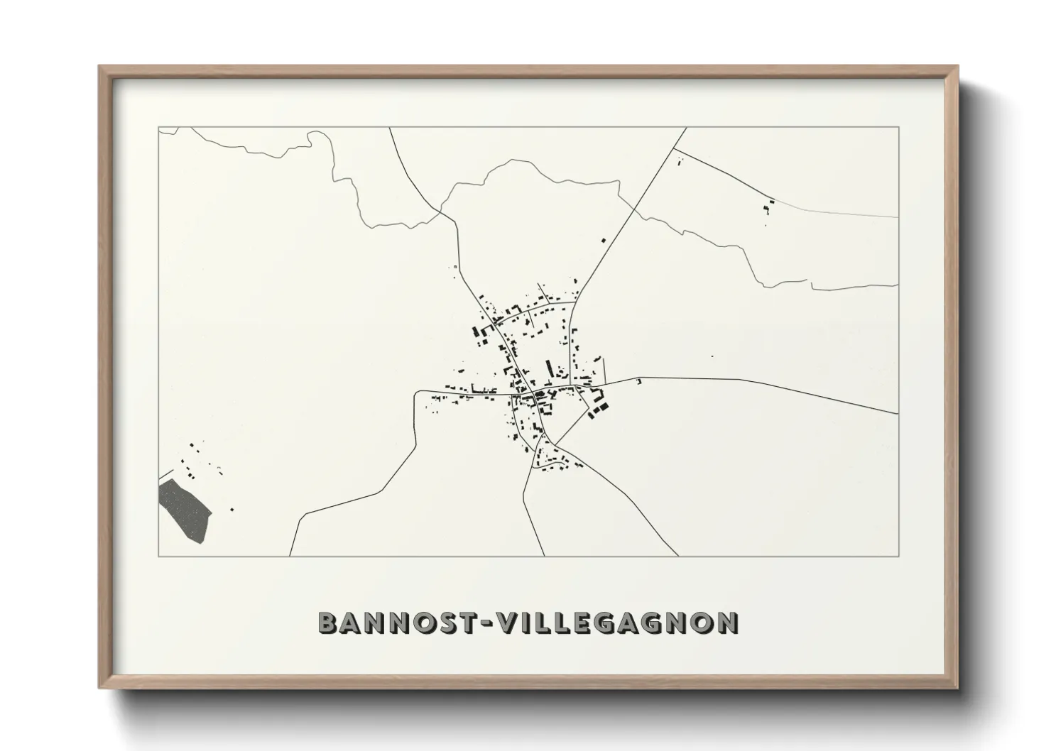 Une affiche de carte sur Bannost-Villegagnon