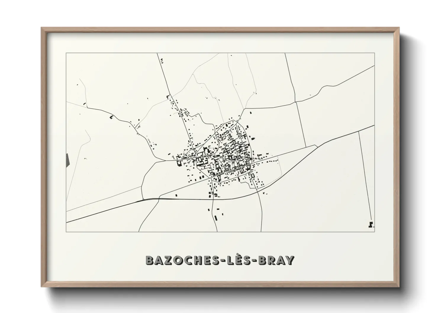 Une affiche de carte sur Bazoches-lès-Bray